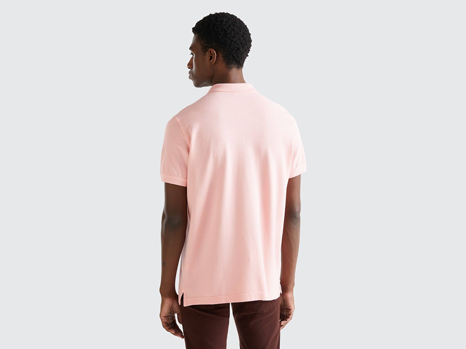 Benetton Erkek Pembe Regular Fit Kısa Kollu Polo Tshirt