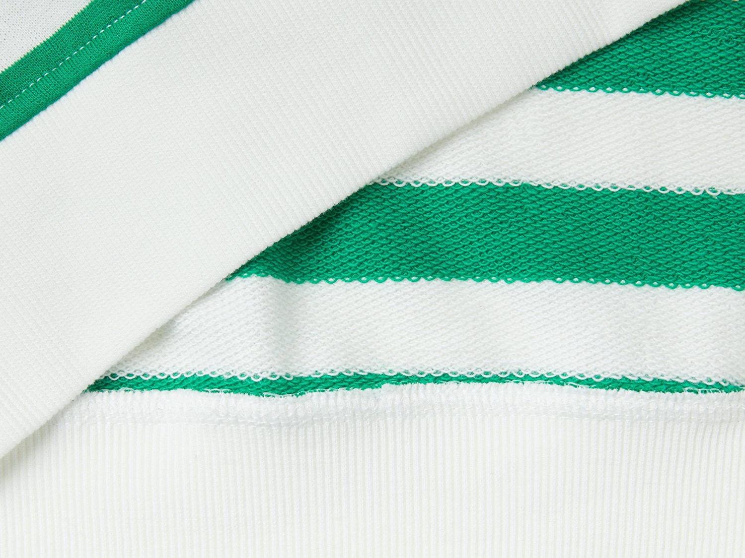 Benetton Unisex Yeşil Çizgili Sweatshirt