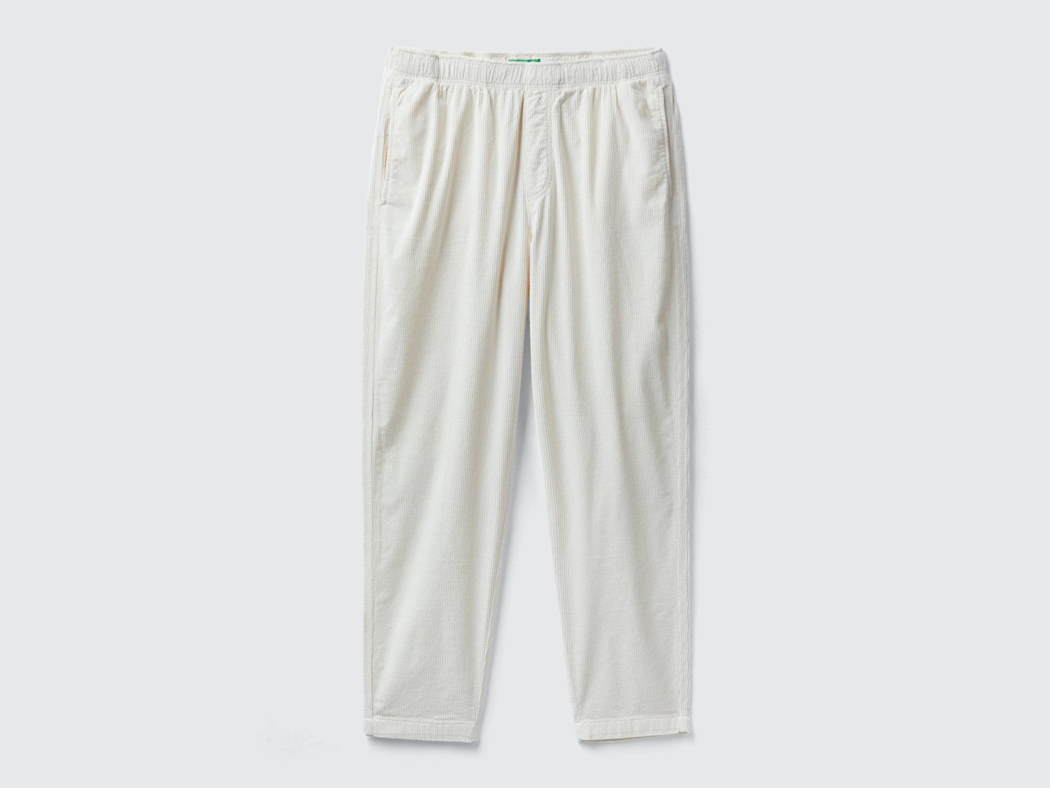 Benetton Erkek Beyaz Slim Fit Kadife Chino Pantolon