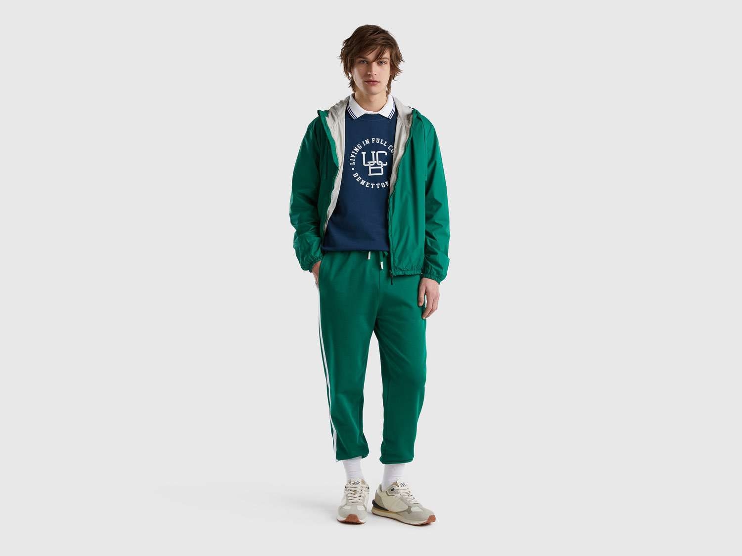Benetton Erkek Ördek Başı Yanı Şeritli Eşofman Altı