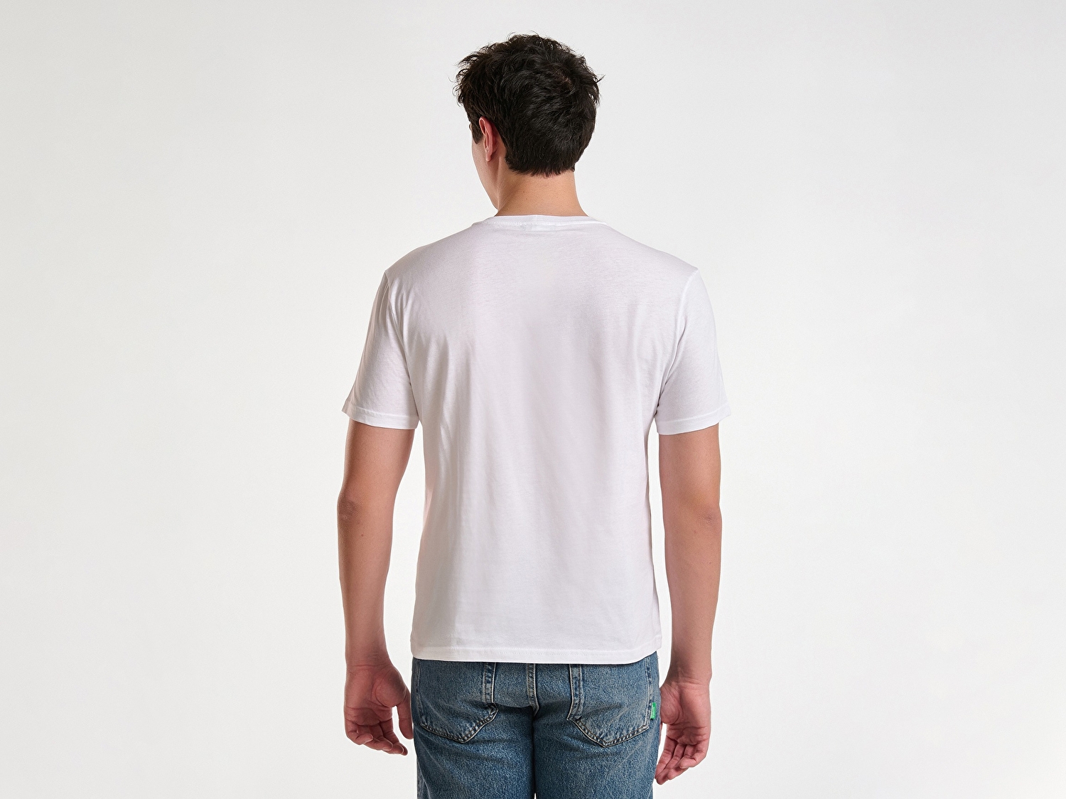 Benetton Erkek Beyaz Mix %100 Pamuk Önü Logo Baskılı Relax Fit T-Shirt