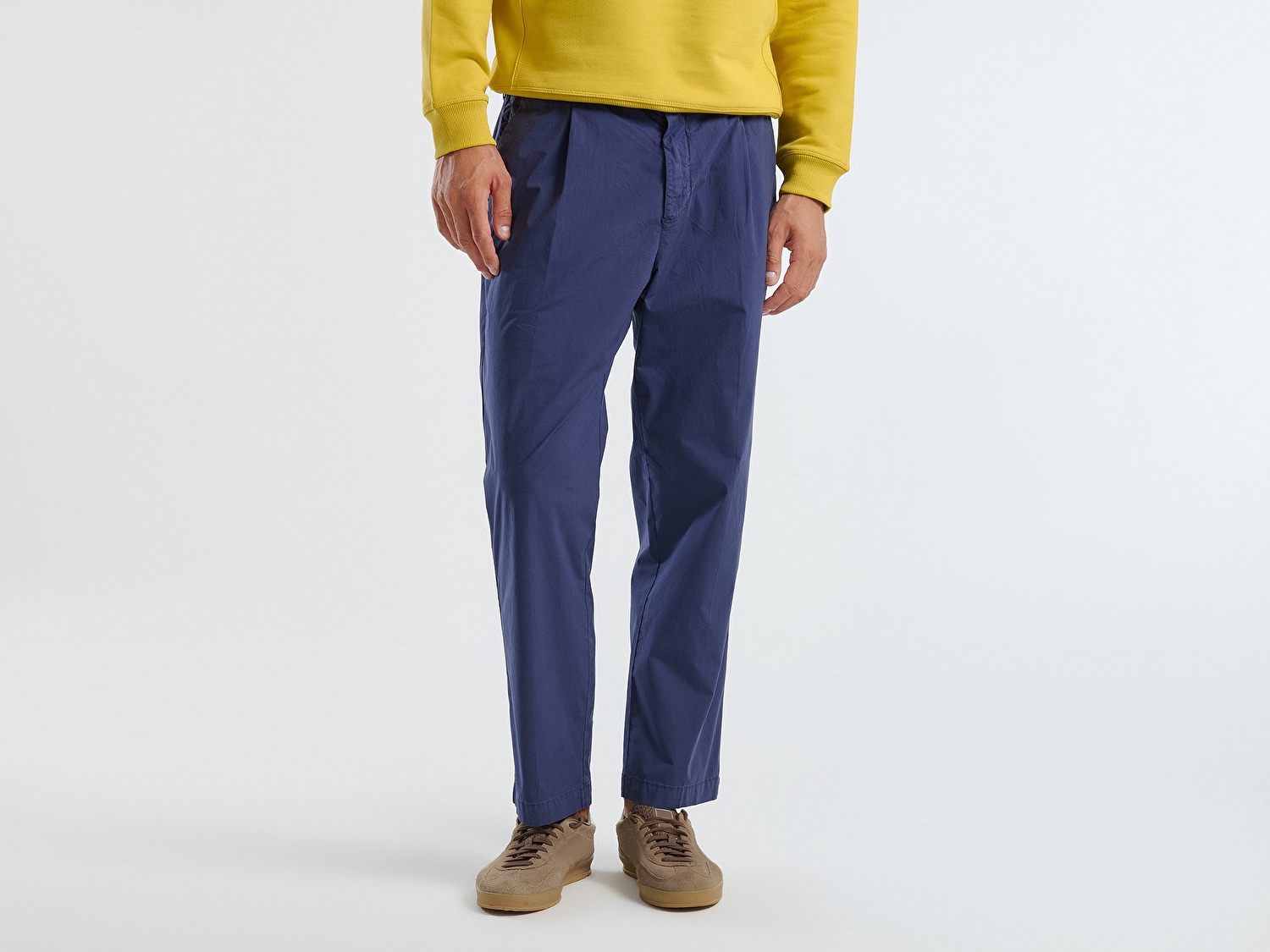 Benetton Erkek İndigo Paraşüt Kumaş Esnek Chino Pantolon