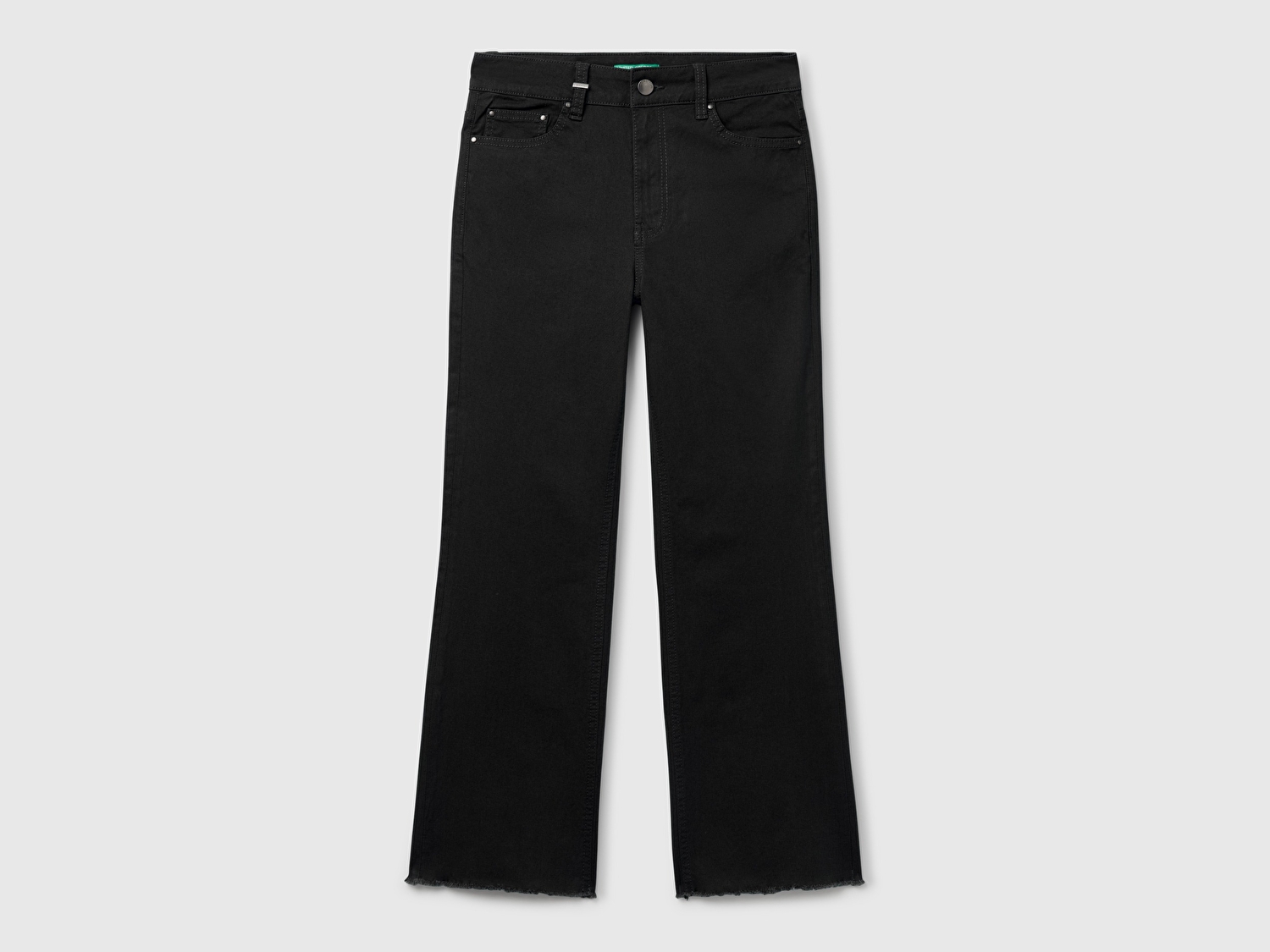Benetton Kadın Siyah 5 Cepli Kısa Paça Denim Pantolon