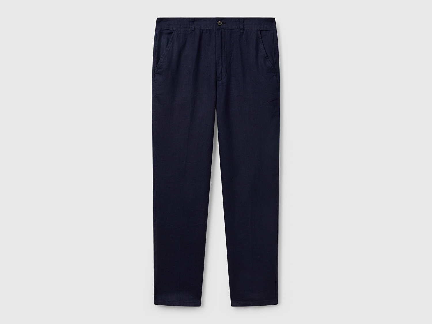 Benetton Erkek Lacivert %100 Keten Pantolon