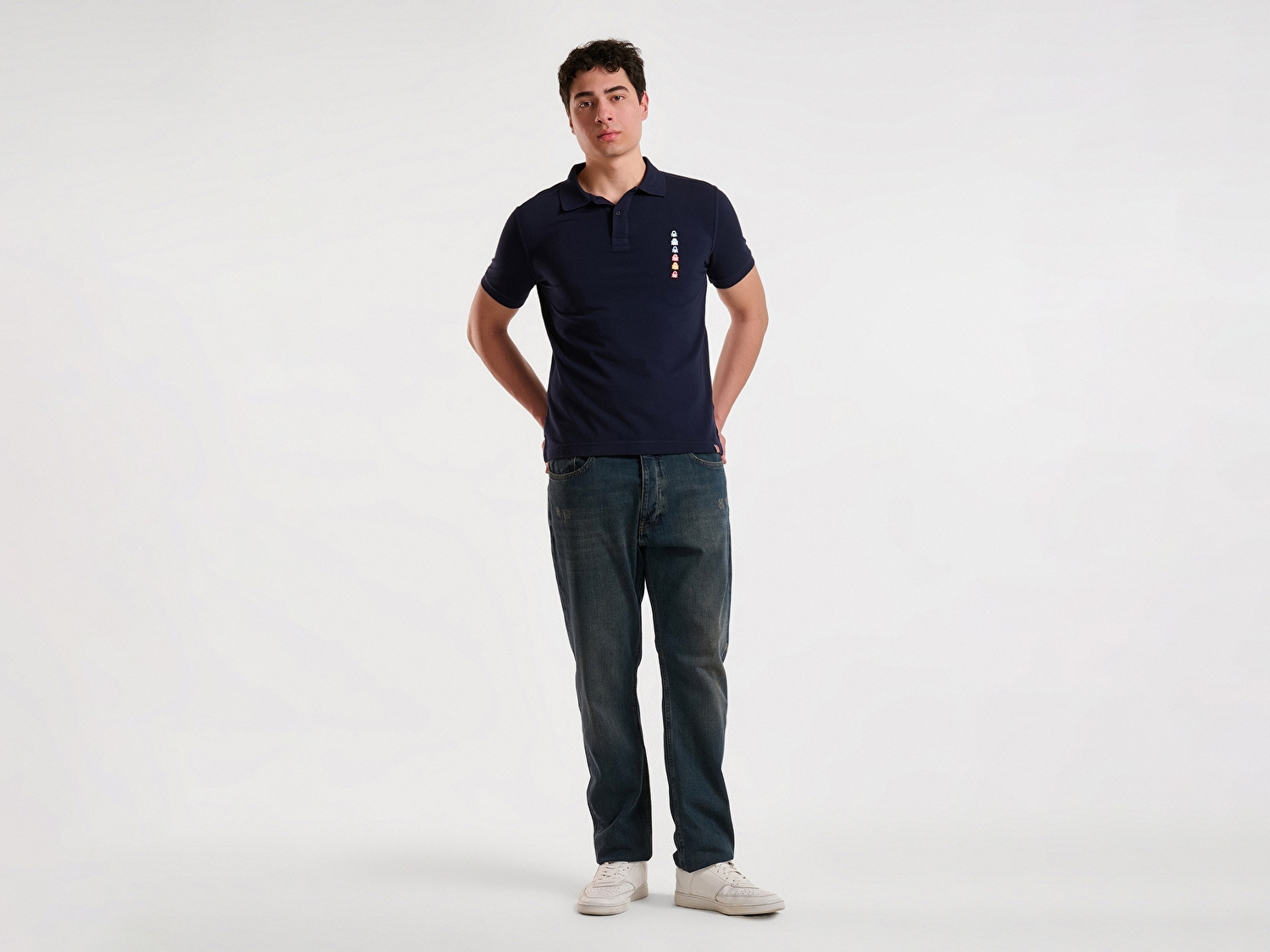 Benetton Erkek Koyu Mavi %100 Pamuk Eskitme Efektli Regular Fit Denim Pantolon