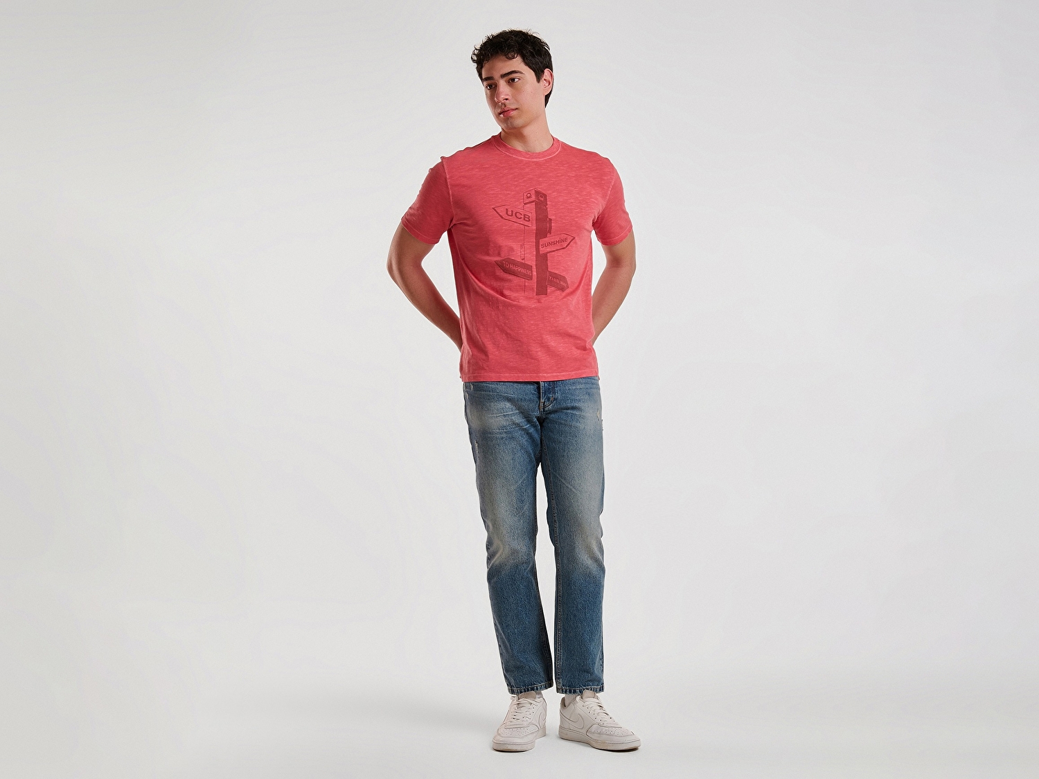 Benetton Erkek Koyu Mavi %100 Pamuk Eskitme Efektli 5 Cepli Denim Pantolon
