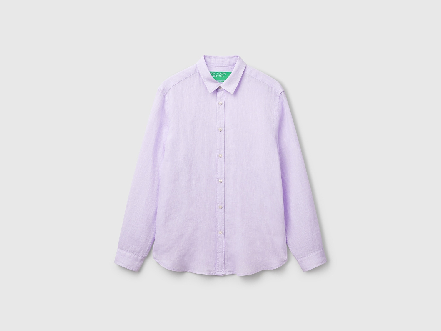 Benetton Erkek Lila %100 Keten Gömlek