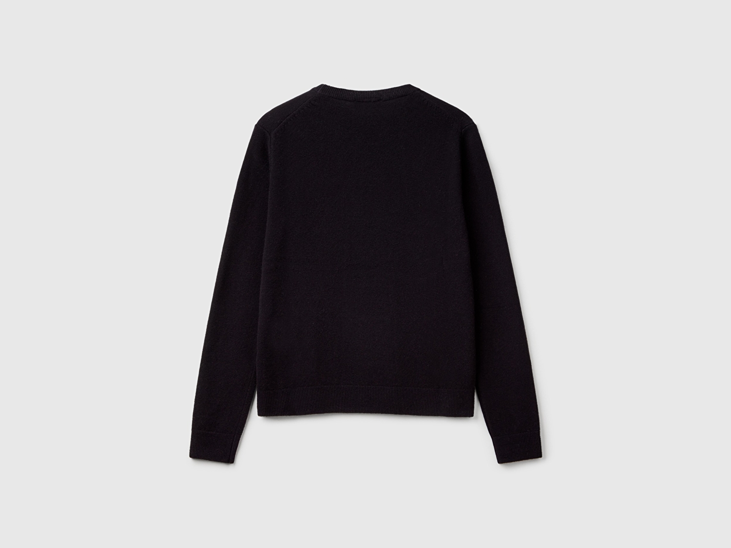 Benetton Kadın Siyah %100 Merino Bisiklet Yaka Kazak