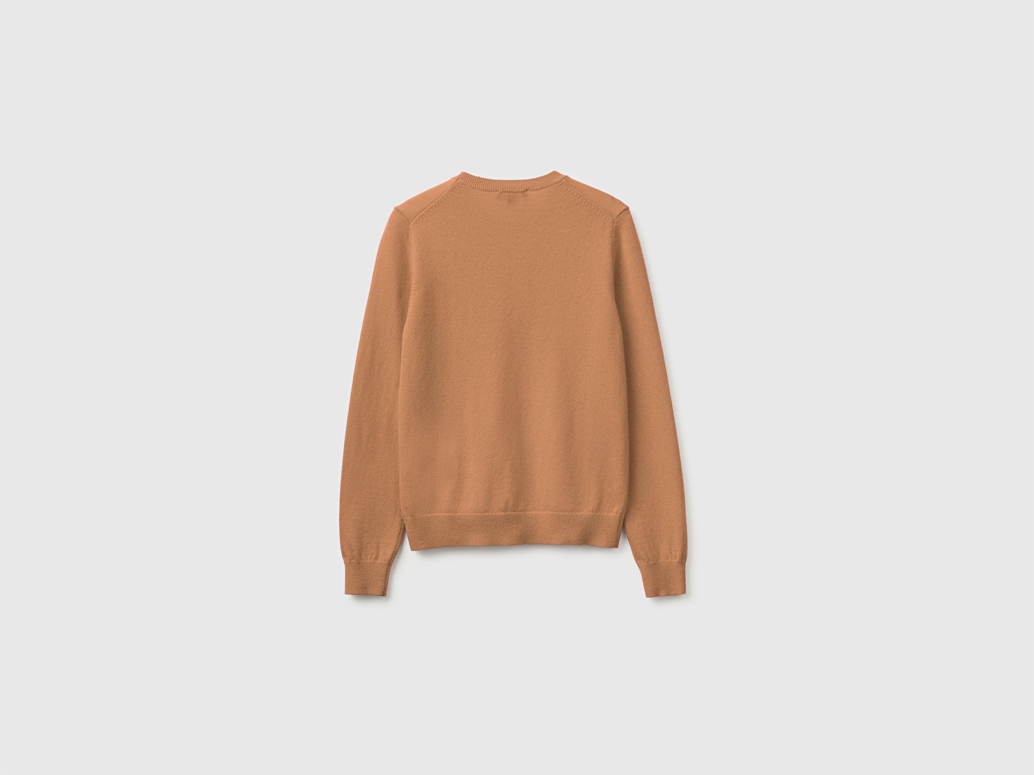 Benetton Kadın Taba %100 Merino Bisiklet Yaka Kazak