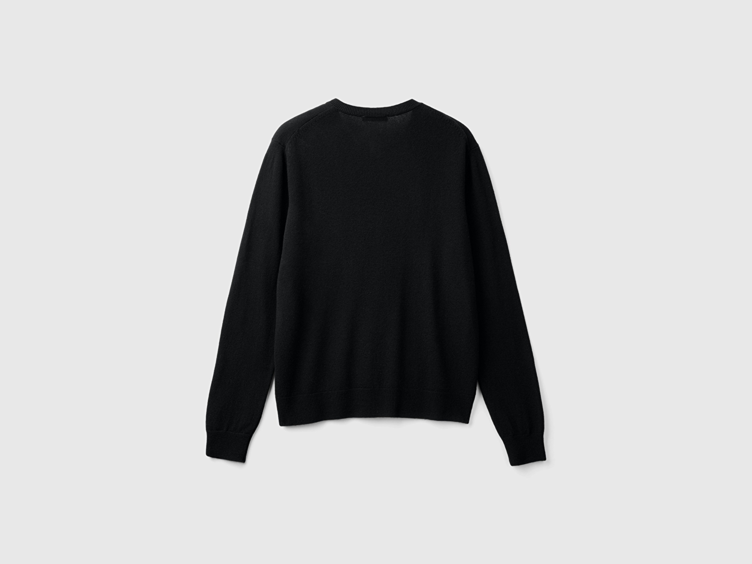 Benetton Kadın Siyah %100 Merino Bisiklet Yaka  Hırka