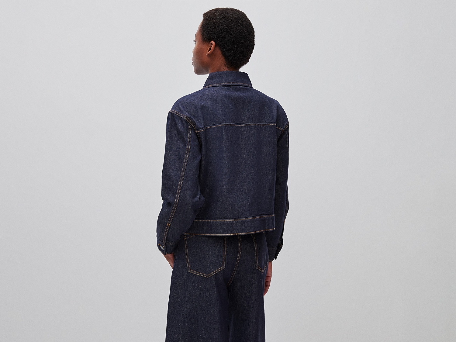 Benetton Kadın Koyu Mavi  %100 Pamuk Regular Fit Cepli Denim Mont