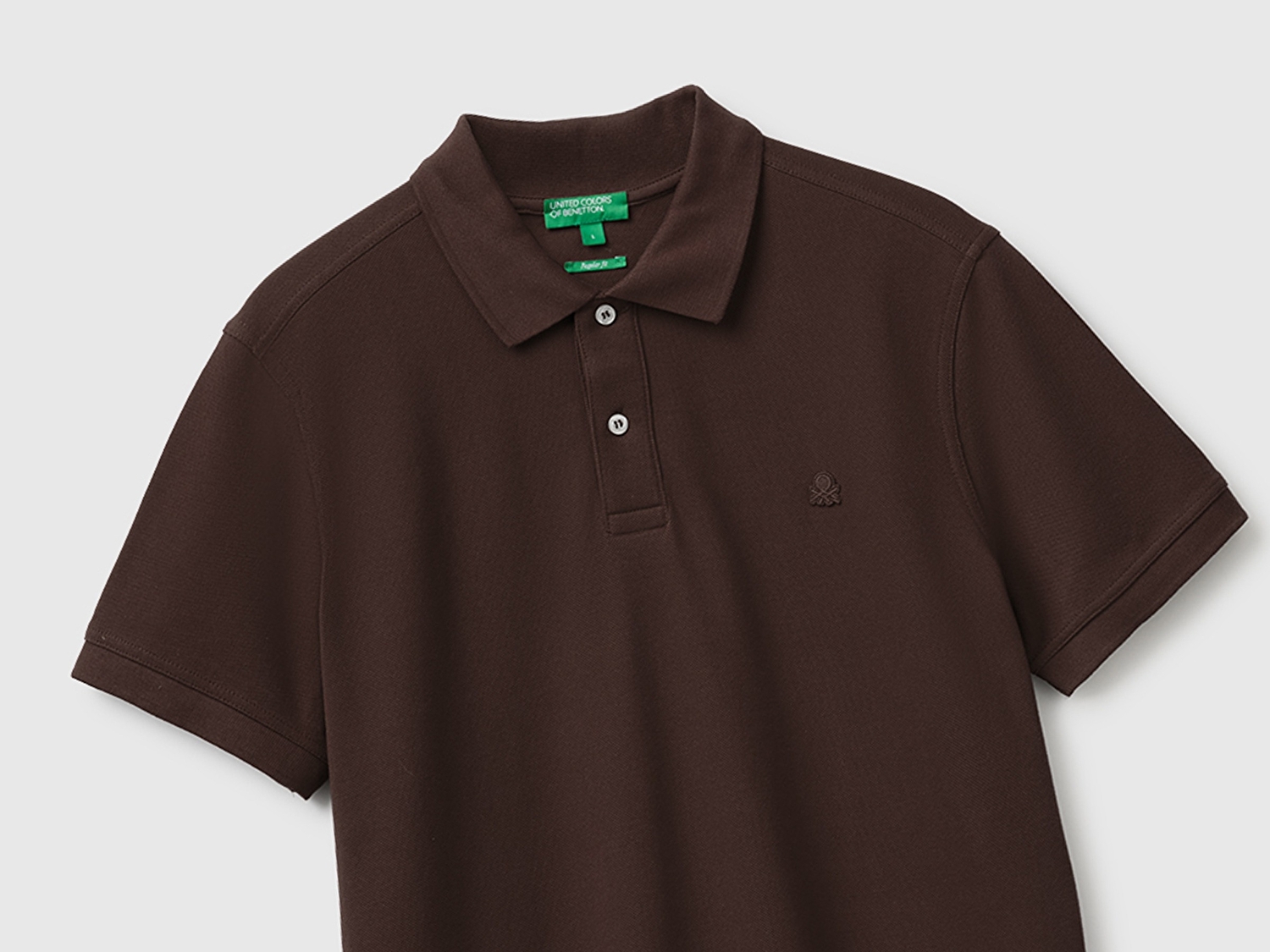 Benetton Erkek Koyu Kahverengi Regular Fit Kısa Kollu Polo T-Shirt