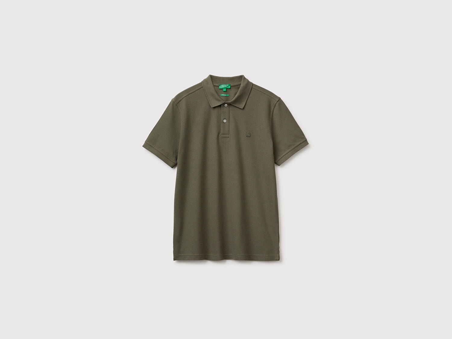 Benetton Erkek Koyu Haki Regular Fit Kısa Kollu Polo T-Shirt