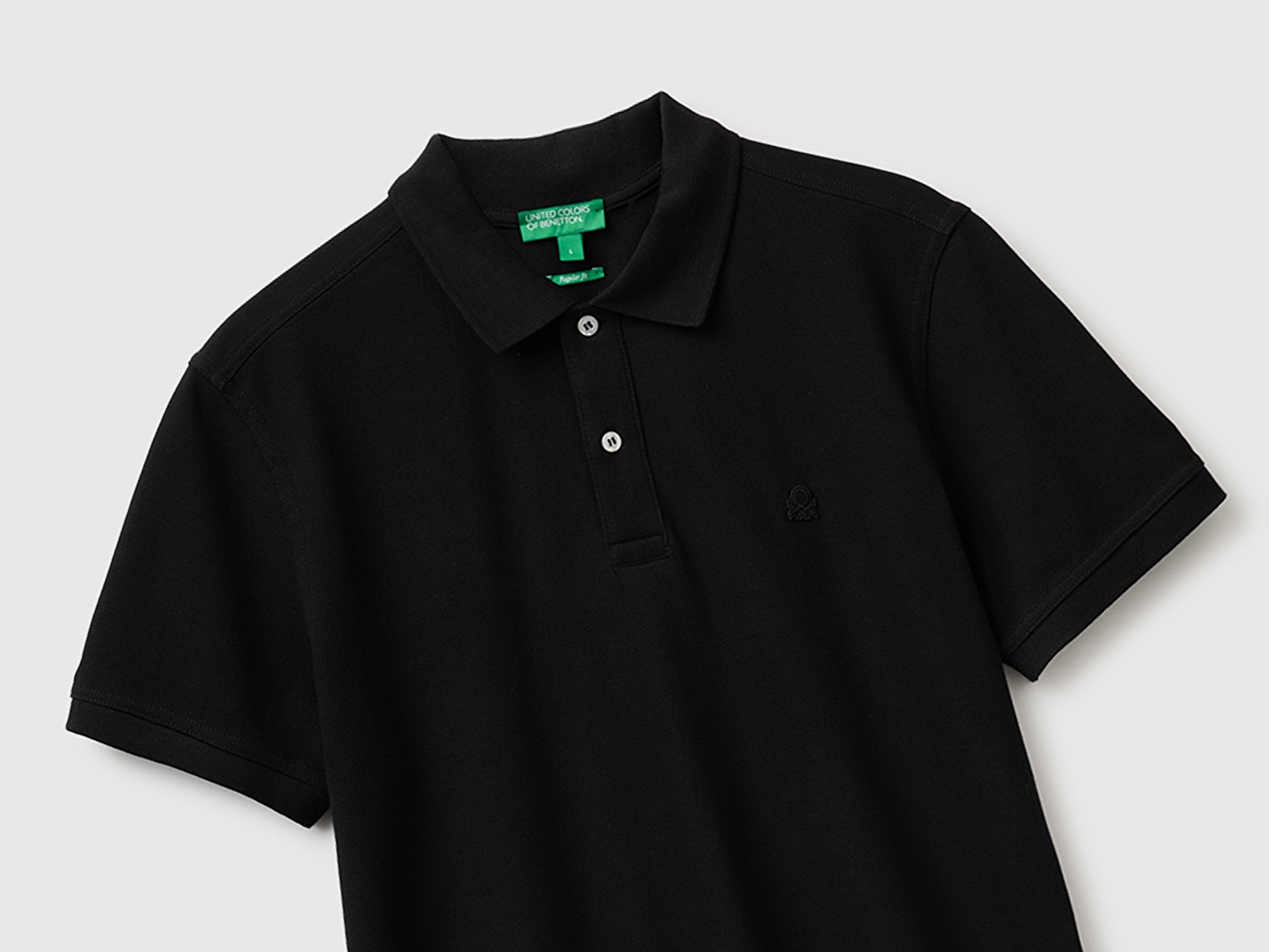 Benetton Erkek Siyah Regular Fit Kısa Kollu Polo T-Shirt