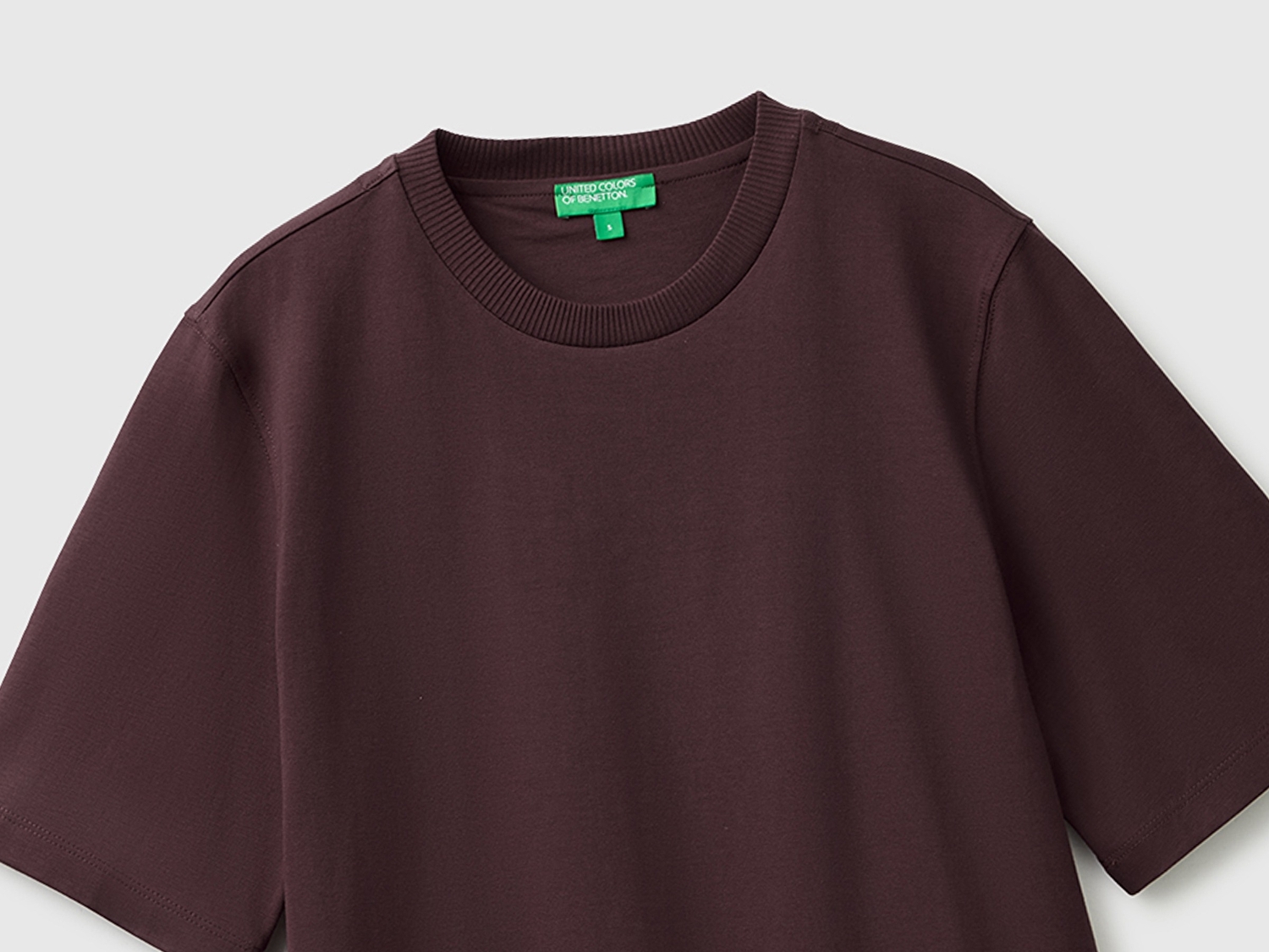 Benetton Kadın Kahverengi %100 Koton Boxy Fit T-Shirt