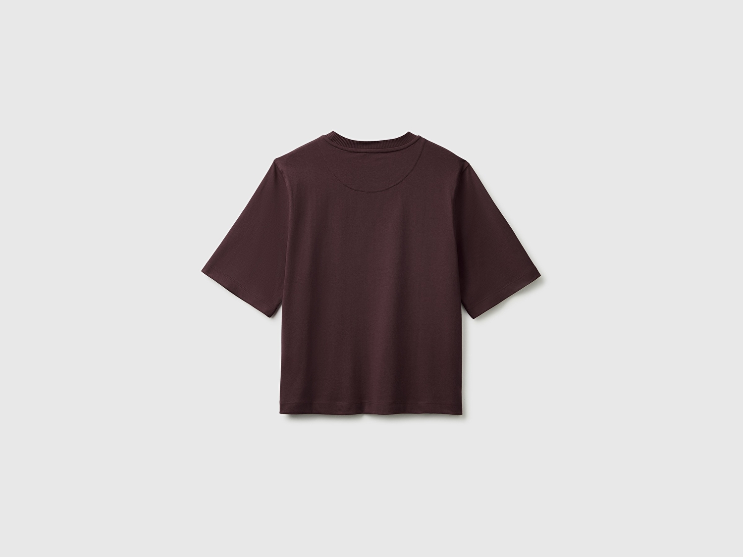 Benetton Kadın Kahverengi %100 Koton Boxy Fit T-Shirt