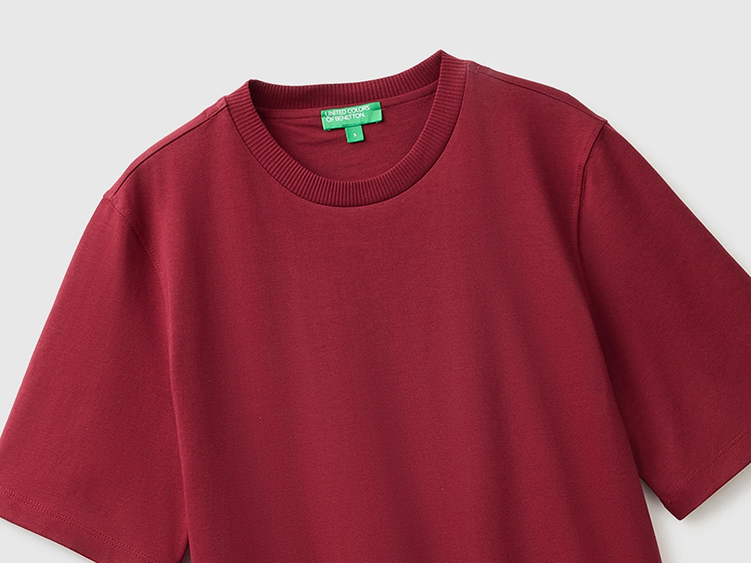 Benetton Kadın Mürdüm %100 Koton Boxy Fit T-Shirt