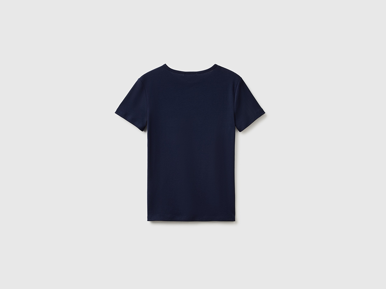 Benetton Kadın Lacivert %100 Pamuk Bisiklet Yaka T-Shirt