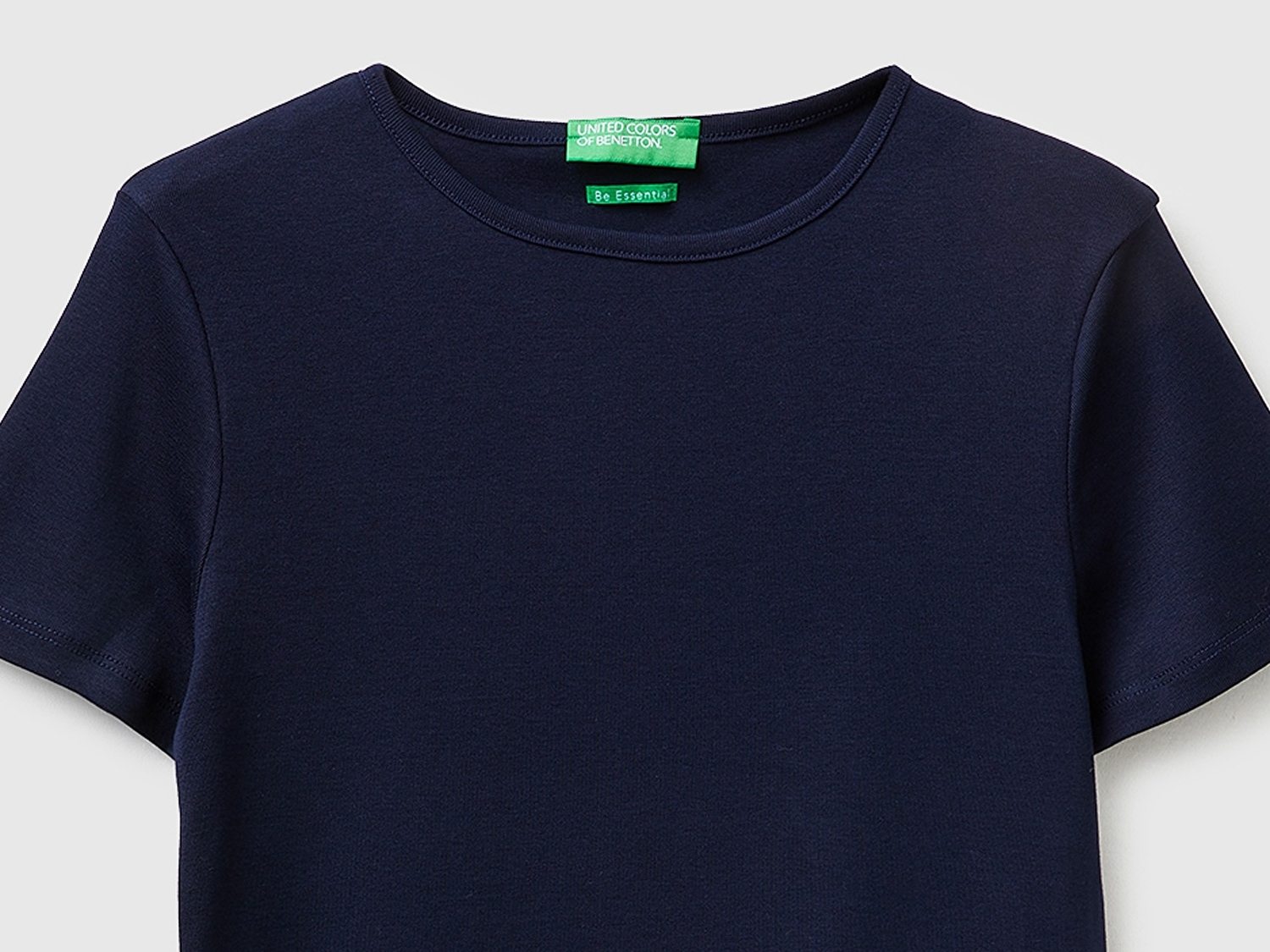 Benetton Kadın Lacivert %100 Pamuk Bisiklet Yaka T-Shirt