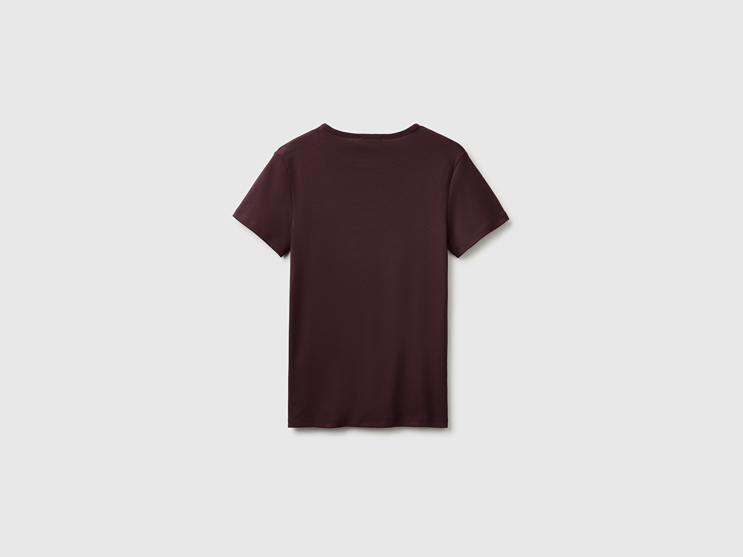 Benetton Kadın Kahverengi %100 Pamuk Bisiklet Yaka T-Shirt