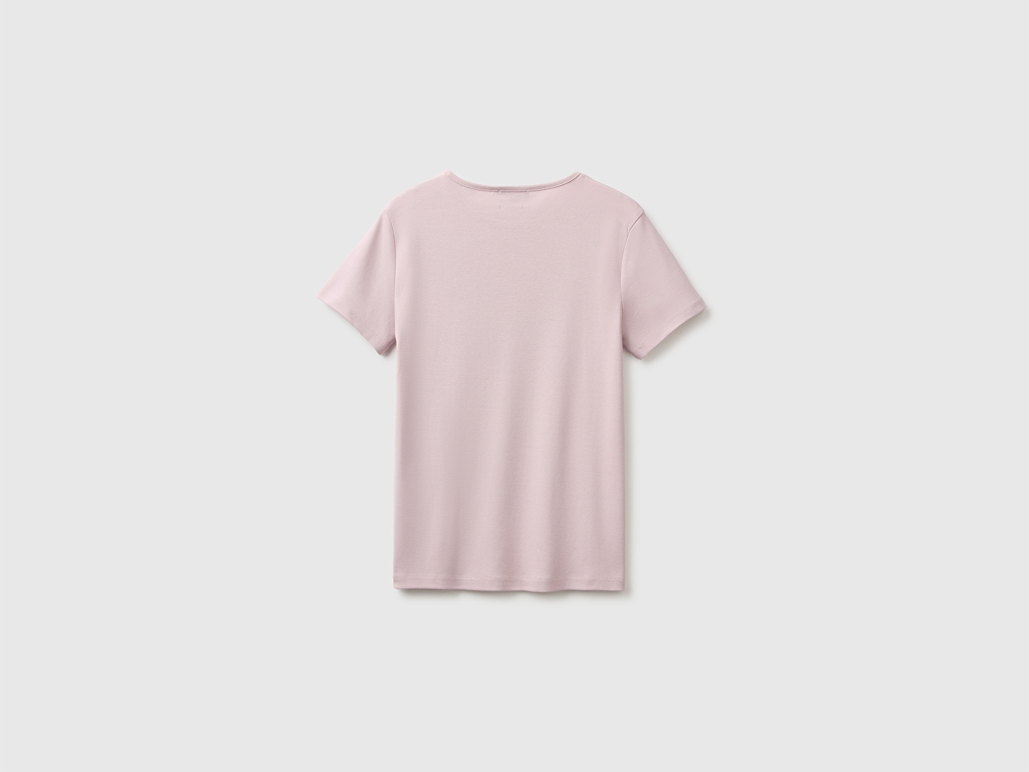 Benetton Kadın Lila %100 Pamuk Bisiklet Yaka T-Shirt