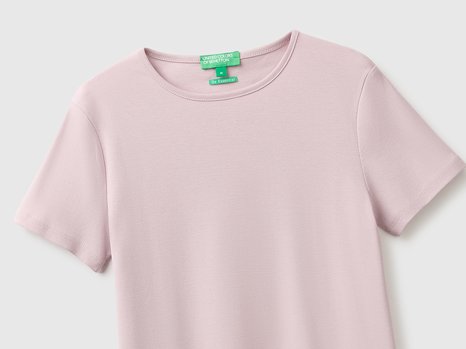 Benetton Kadın Lila %100 Pamuk Bisiklet Yaka T-Shirt
