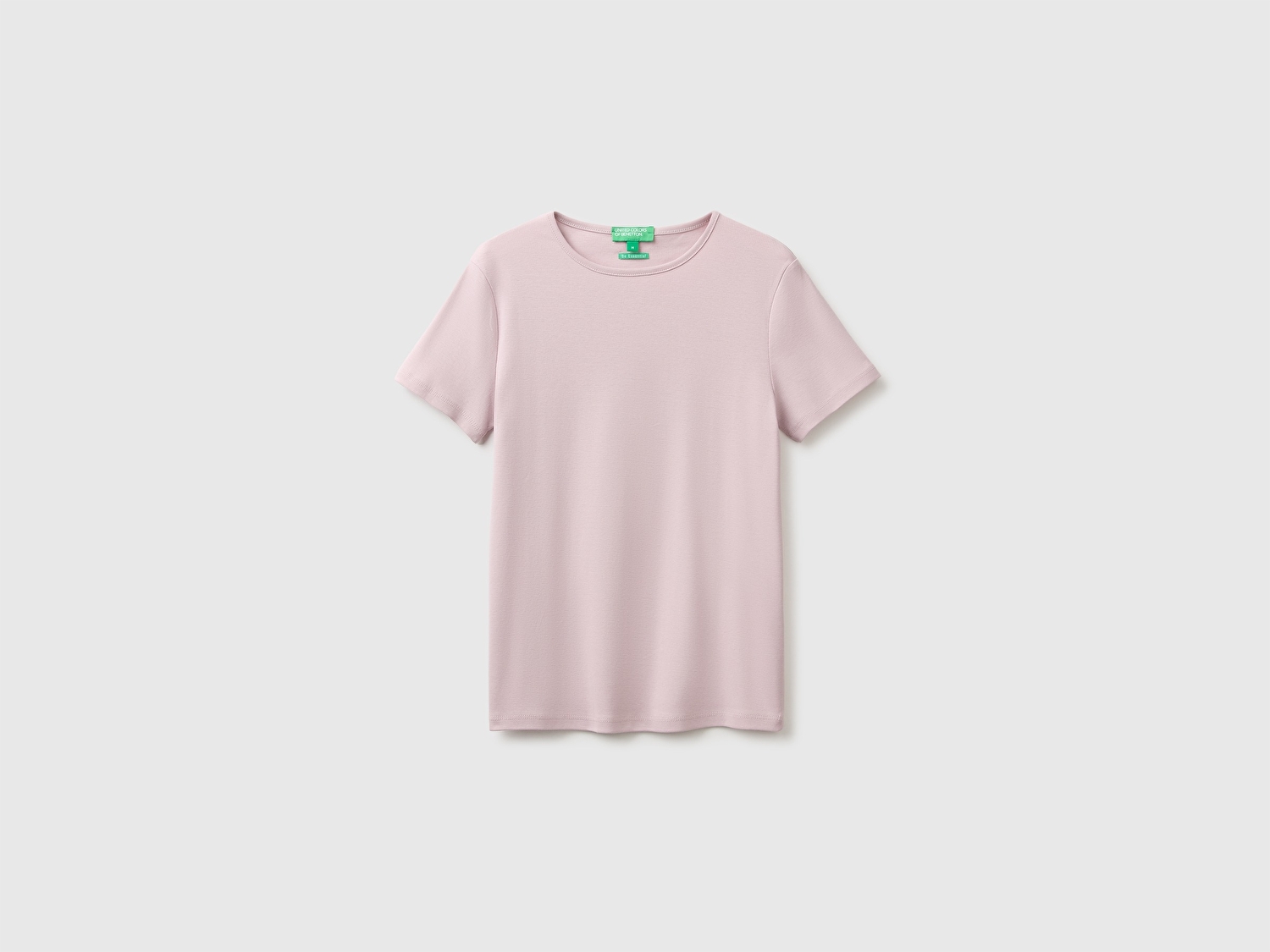 Benetton Kadın Lila %100 Pamuk Bisiklet Yaka T-Shirt