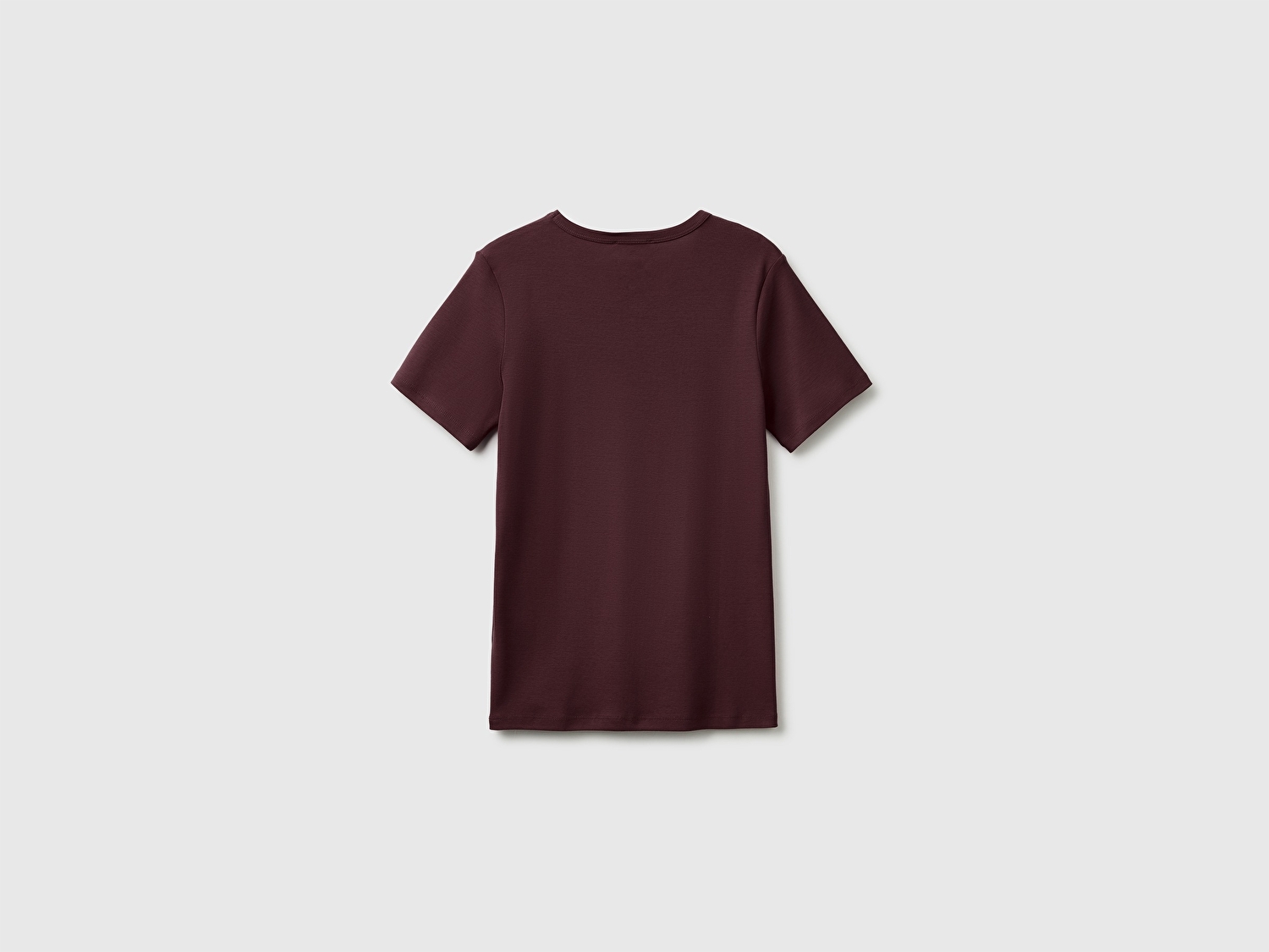 Benetton Kadın Kahverengi %100 Pamuk Logo Baskılı Bisiklet Yaka T-Shirt