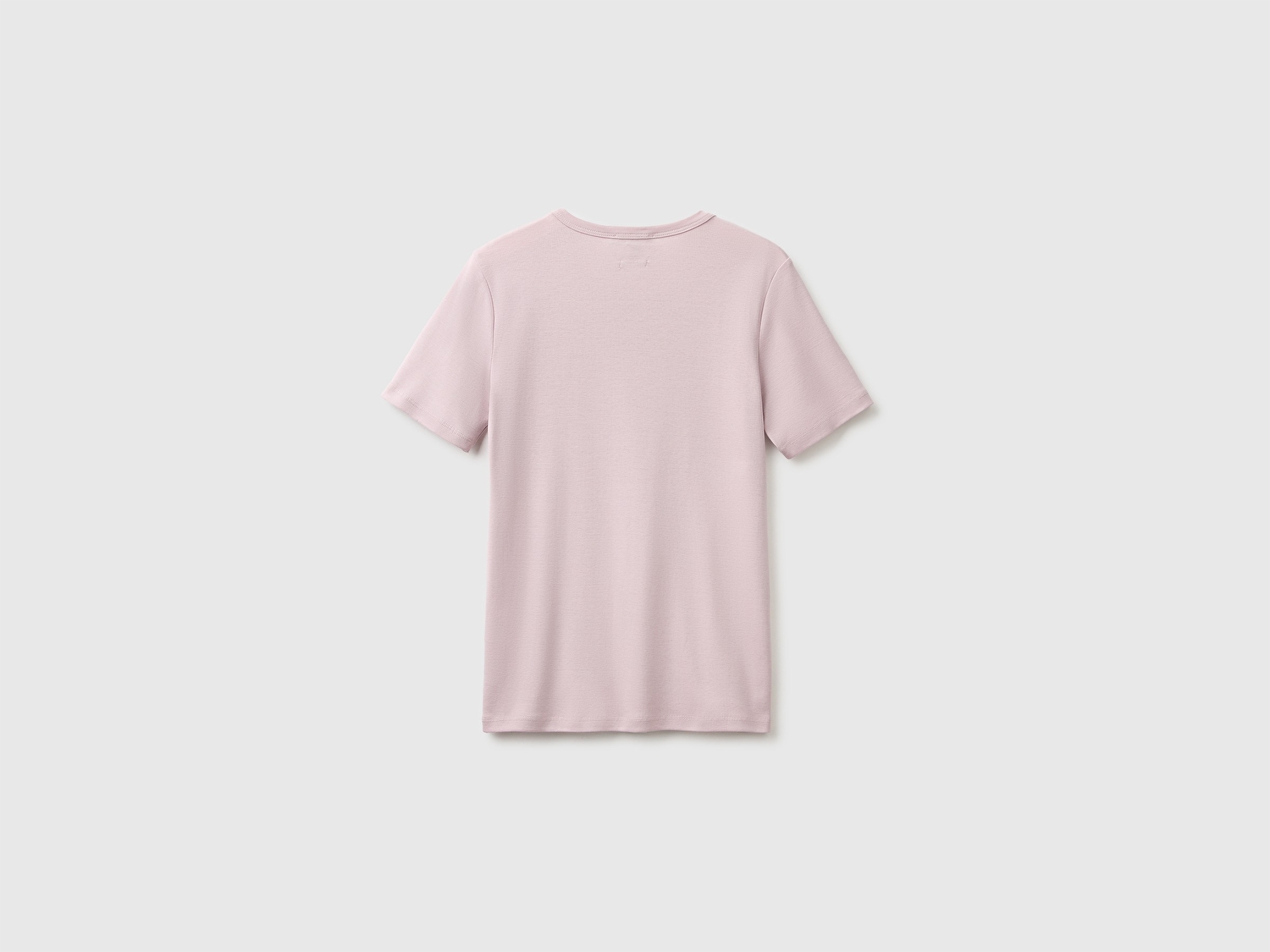 Benetton Kadın Lila %100 Pamuk Logo Baskılı Bisiklet Yaka T-Shirt