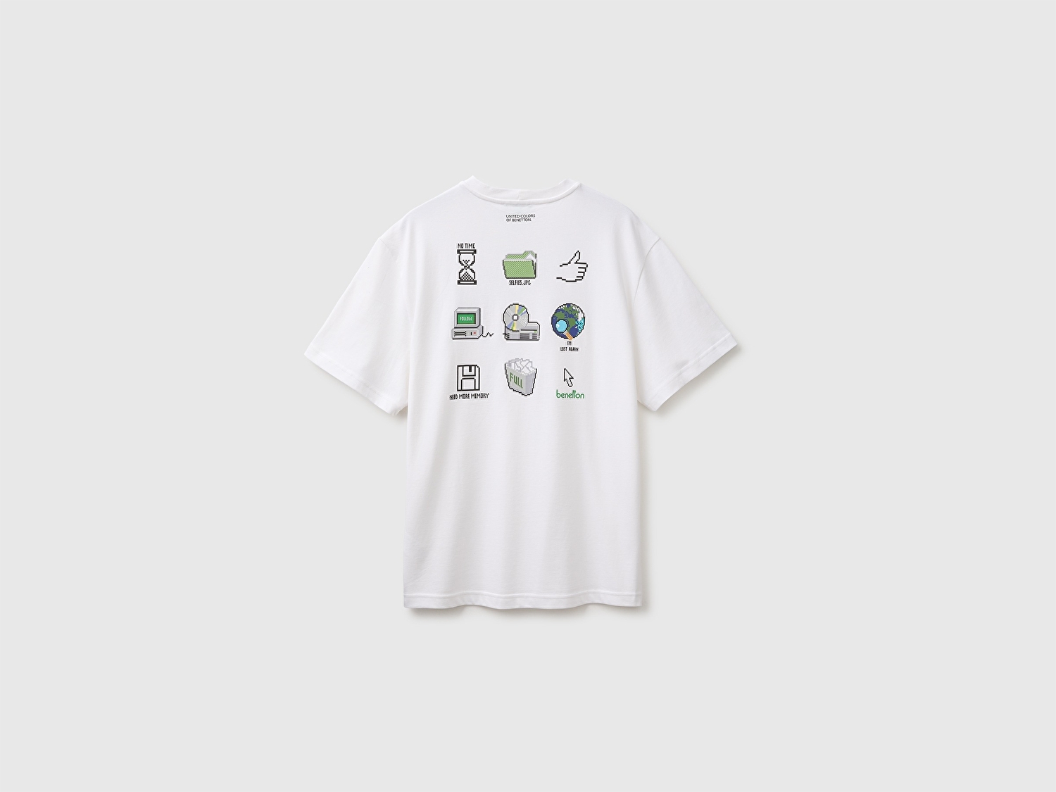 Benetton Erkek Beyaz %100 Pamuk Relaxed Fit Kısa Kollu T-Shirt