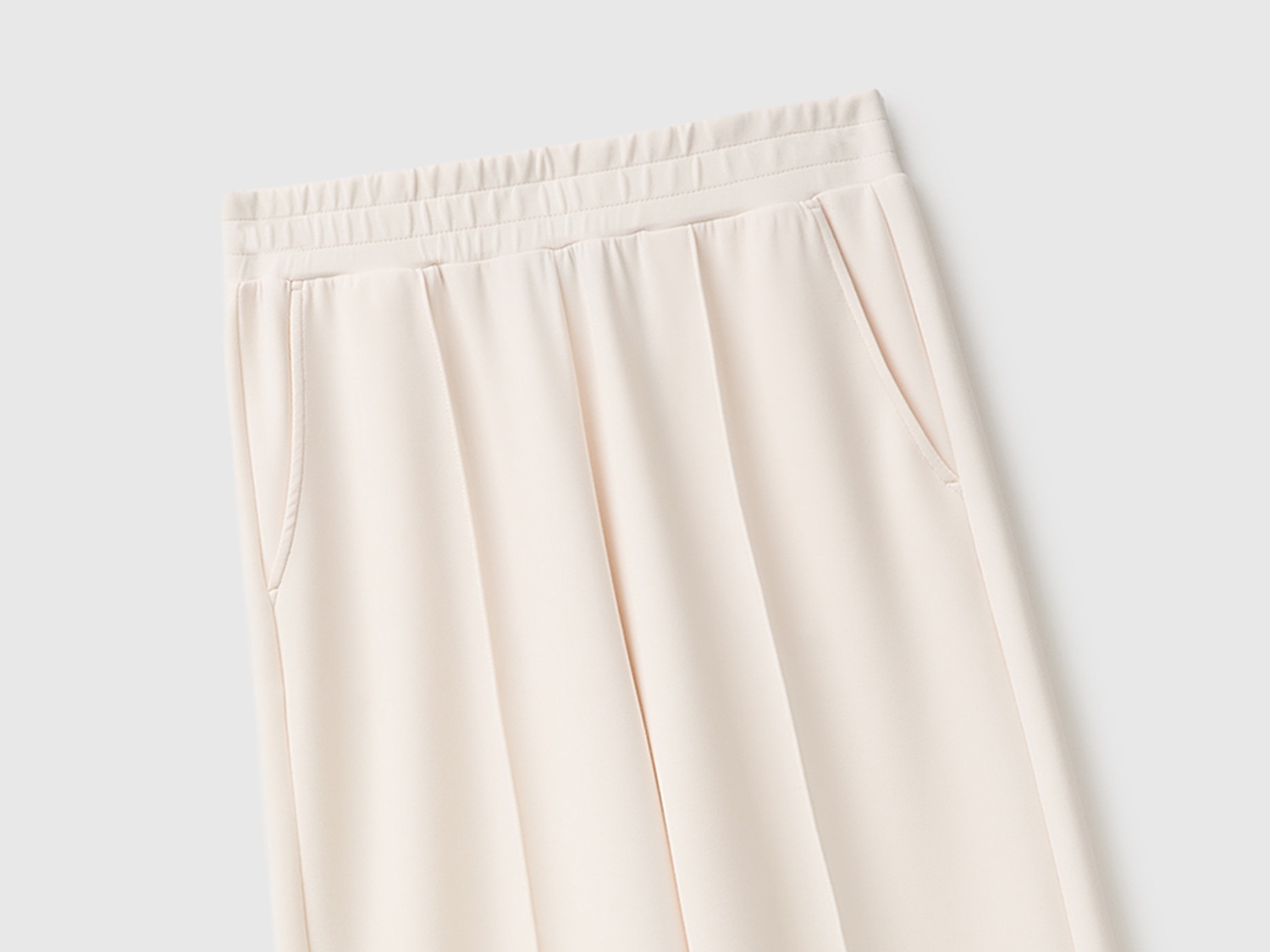Benetton Kadın Krem Modal Karışımlı Comfort Fit Beli Lastikli Eşofman Altı