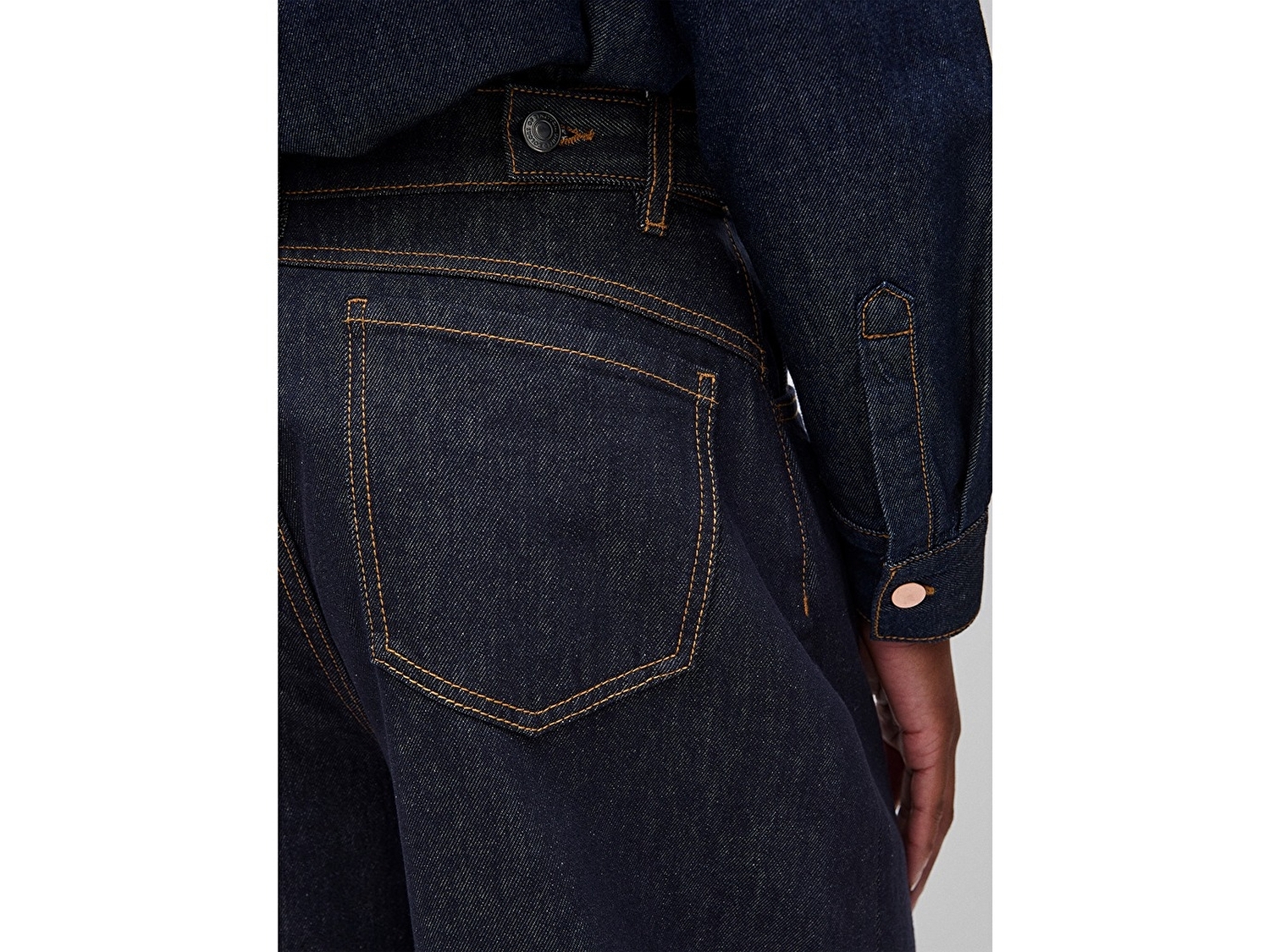 Benetton Kadın Koyu Mavi  %100 Pamuk Cepli Denim Pantolon