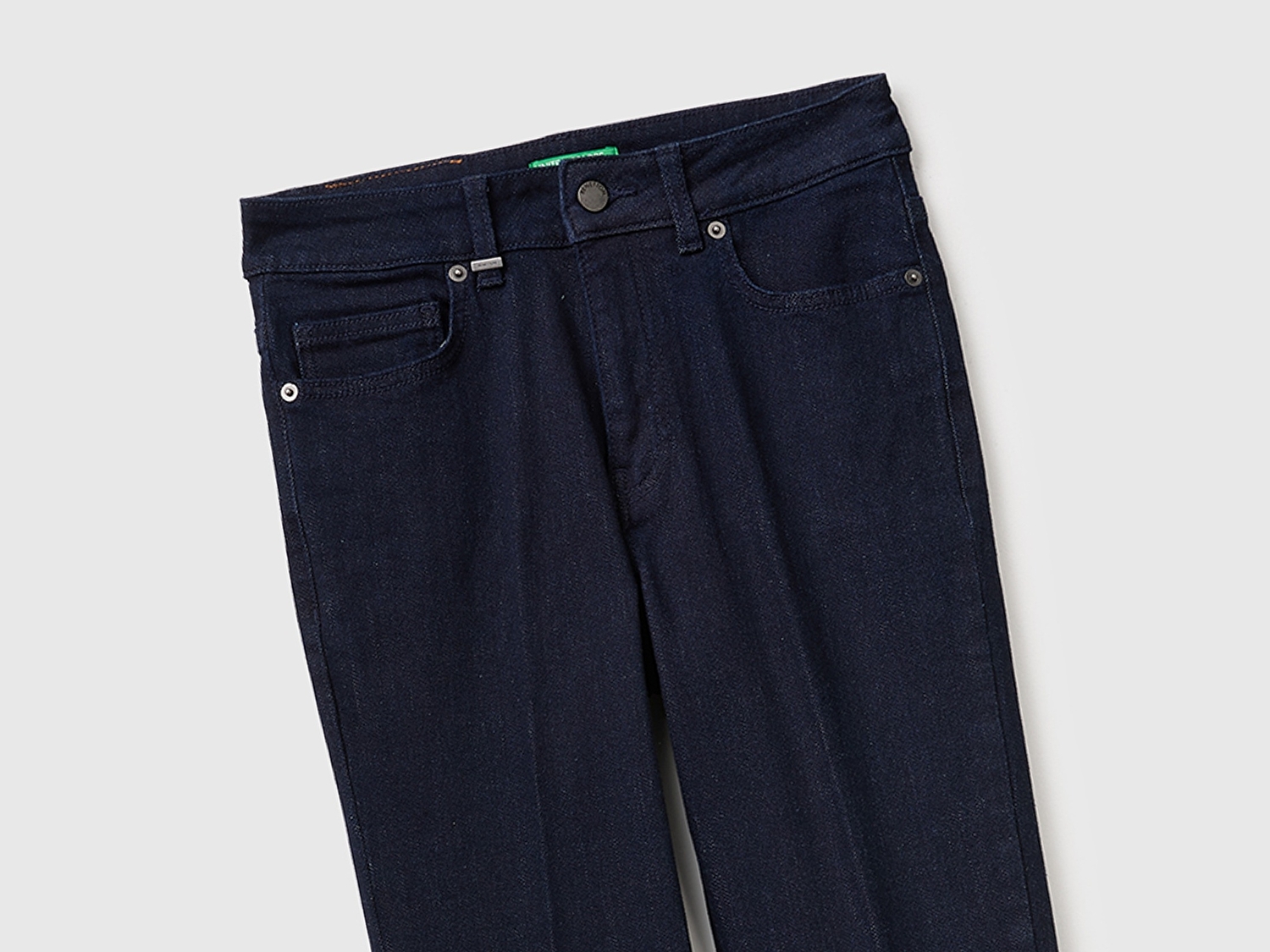 Benetton Kadın Koyu Mavi  Pamuk Karışımlı Cepli Denim Pantolon