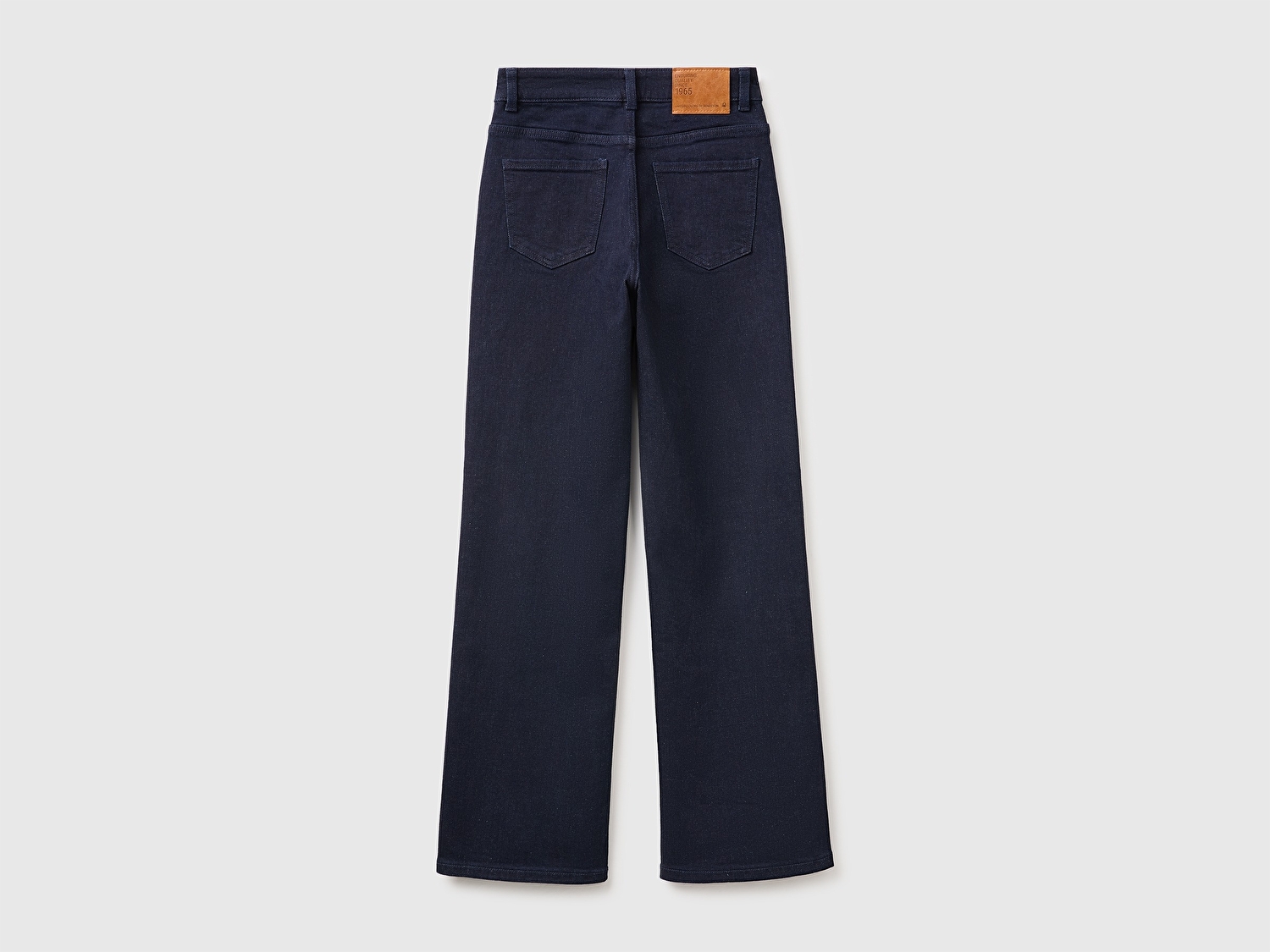 Benetton Kadın Koyu Mavi  Pamuk Karışımlı Düz Paça Cepli Denim Pantolon