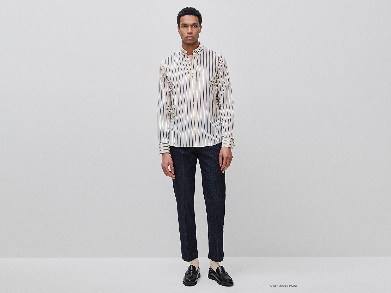 Benetton Erkek Mavi Pamuk Karışımlı Slim Fit Cepli Pileli Pantolon
