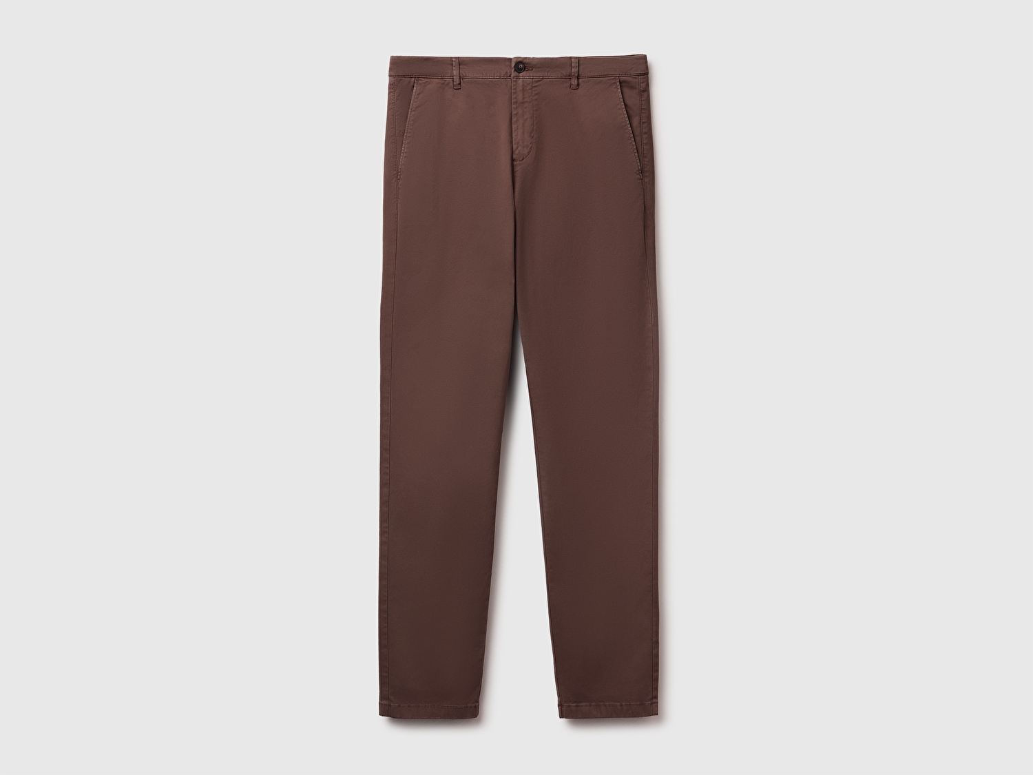 Benetton Erkek Koyu Kahverengi Slim Fit Chino Pantolon
