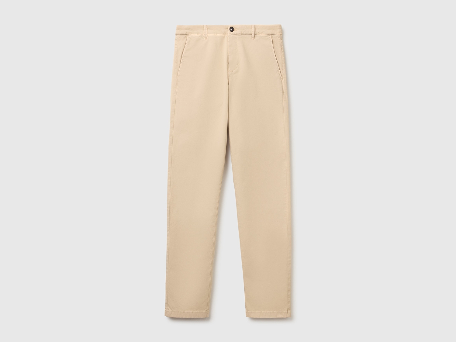 Benetton Erkek Bej Slim Fit Chino Pantolon