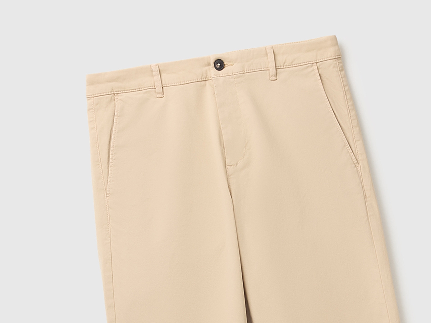 Benetton Erkek Bej Slim Fit Chino Pantolon