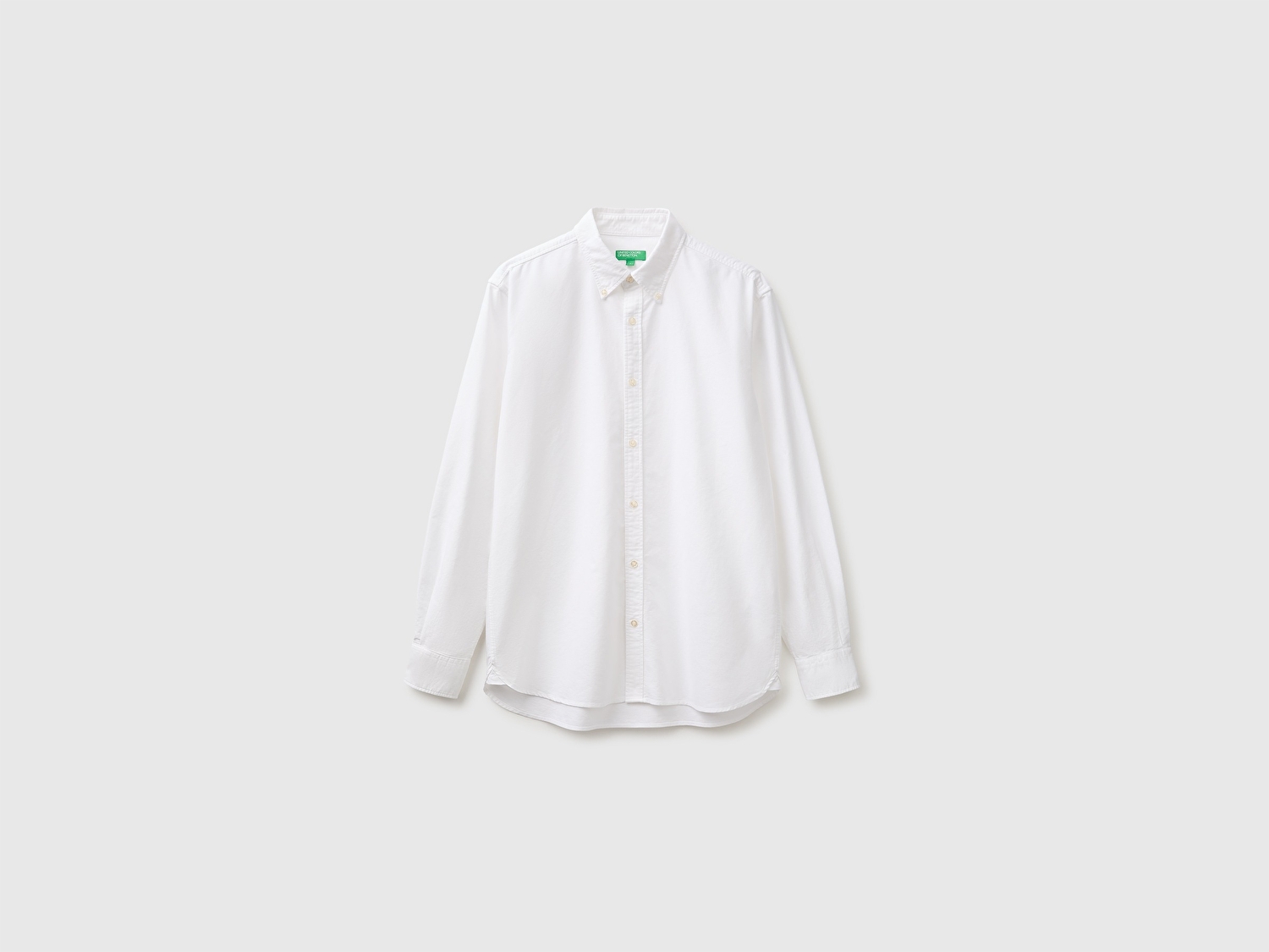 Benetton Erkek Beyaz %100 Pamuk Regular Fit Düğmeli Gömlek