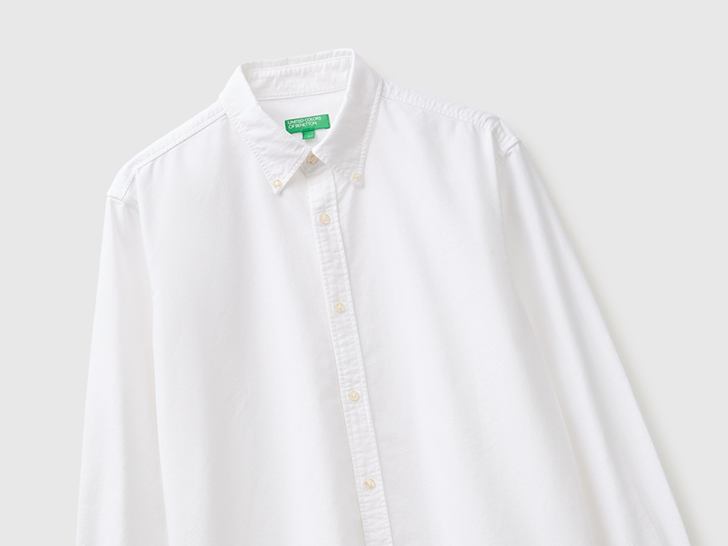 Benetton Erkek Beyaz %100 Pamuk Regular Fit Düğmeli Gömlek