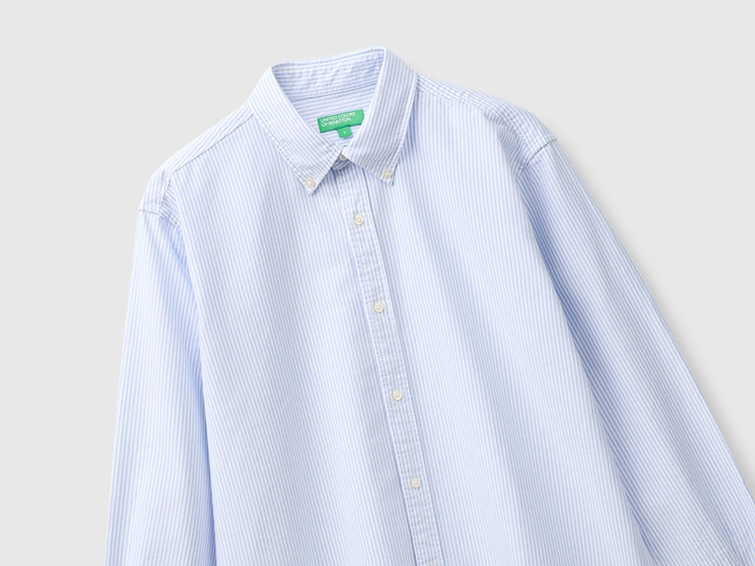 Benetton Erkek Mavi %100 Pamuk Regular Fit Düğmeli Gömlek
