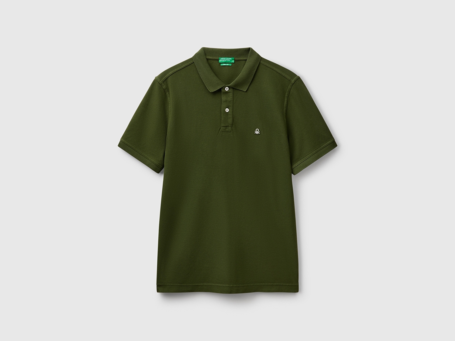 Benetton Erkek Koyu Yeşil Regular Fit Kısa Kollu Polo T-Shirt