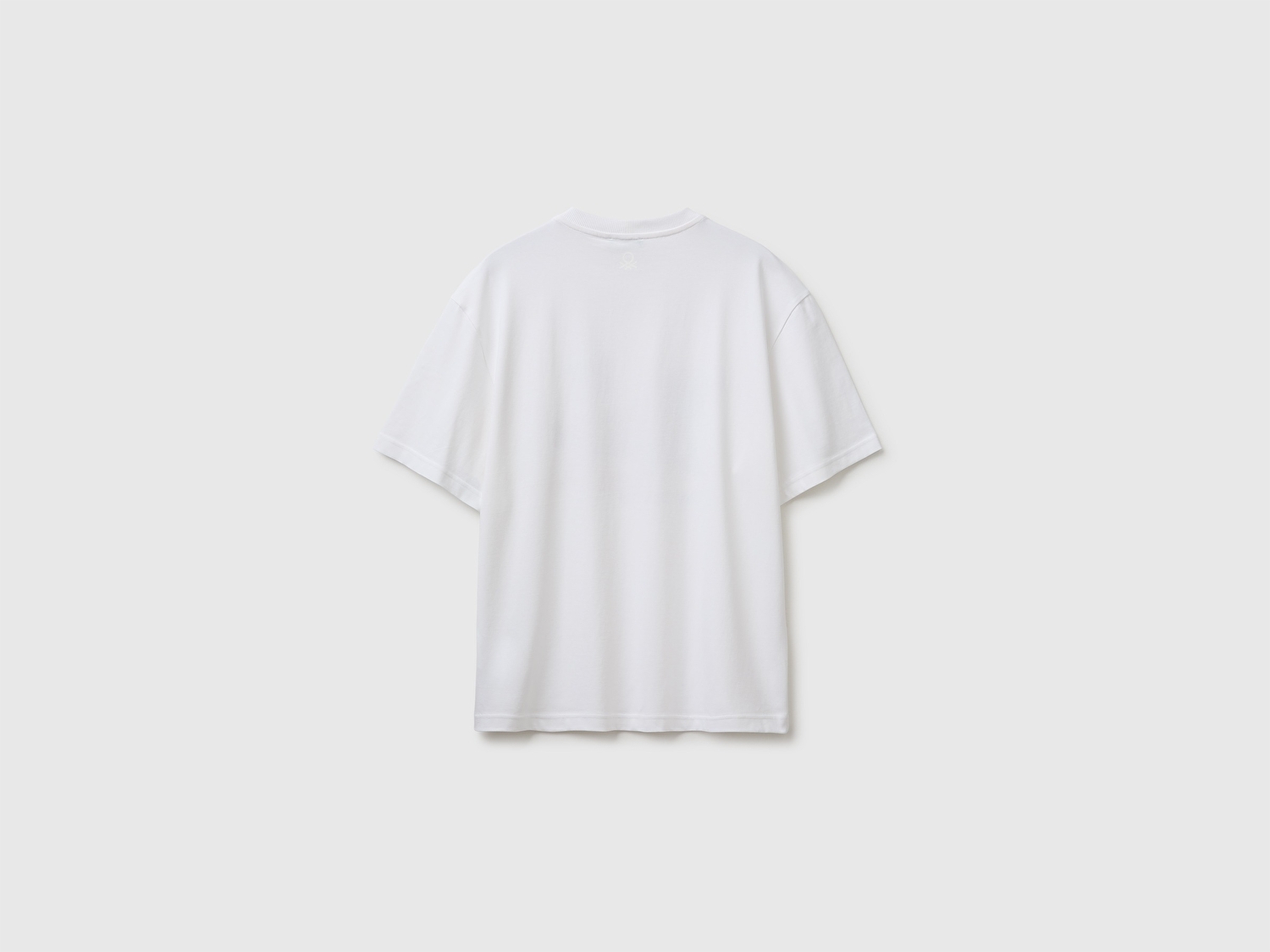 Benetton Erkek Beyaz %100 Pamuk Fotoğraf Baskılı Relaxed Fit T-Shirt