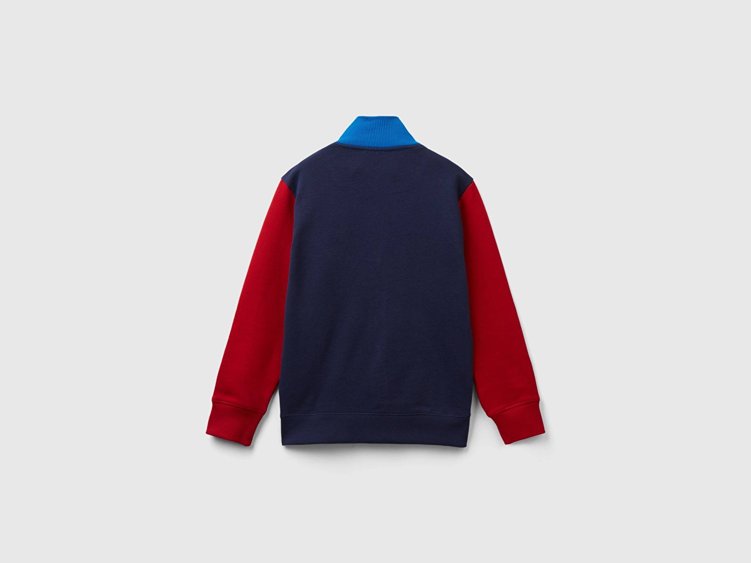 Benetton Erkek Çocuk Saks Mavi Mix Logolu Sweatshirt