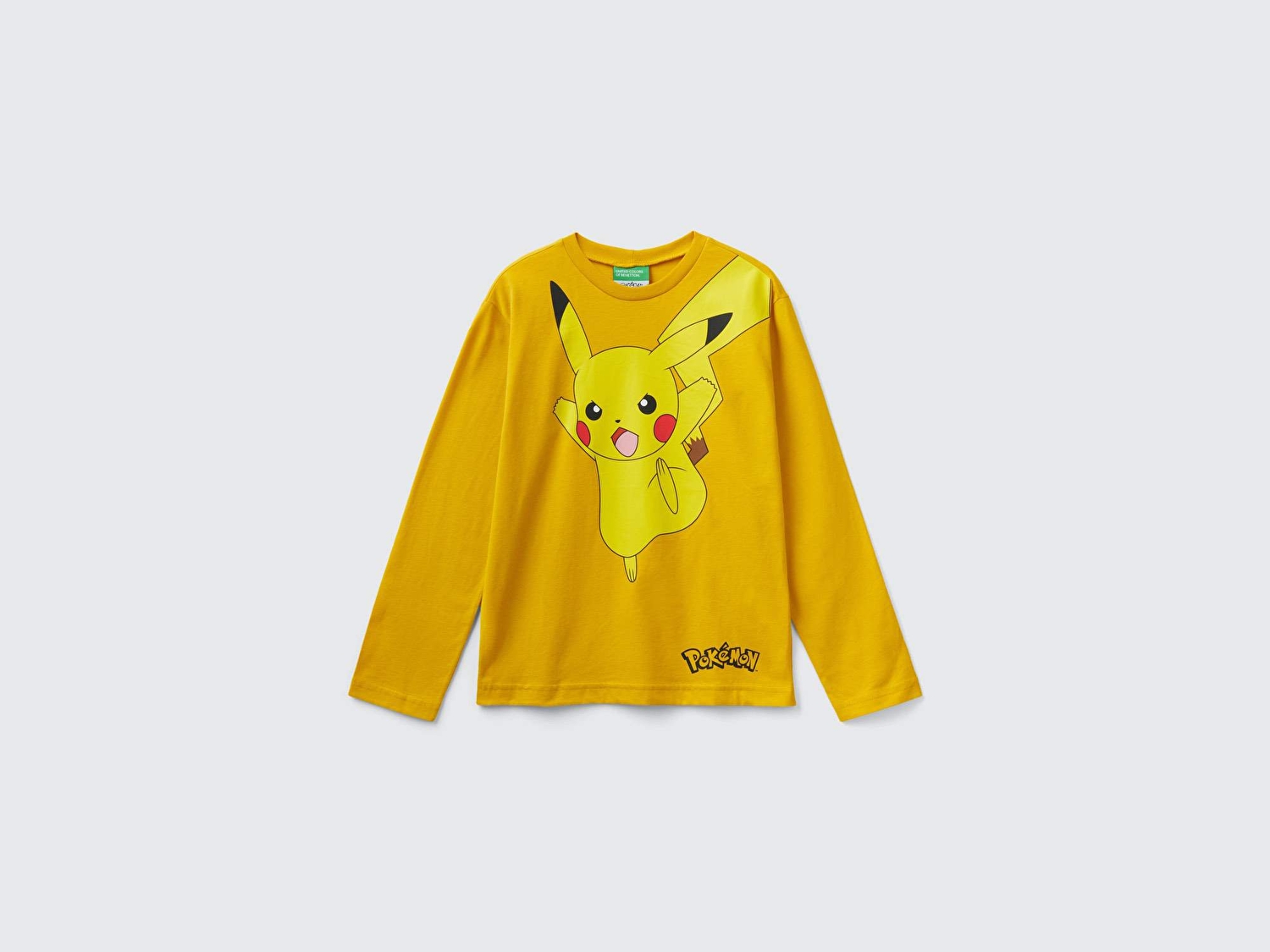 Benetton Erkek Çocuk Hardal Sarı Pokemon Baskılı T-Shirt