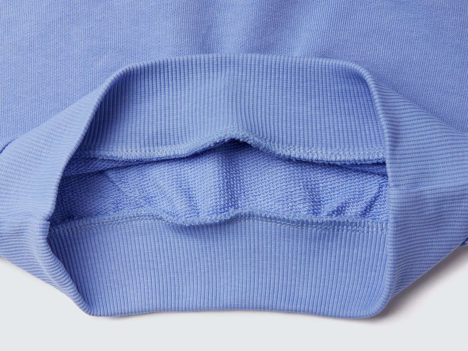 Benetton Kız Çocuk Mor Renk Bloklu Crop Sweatshirt