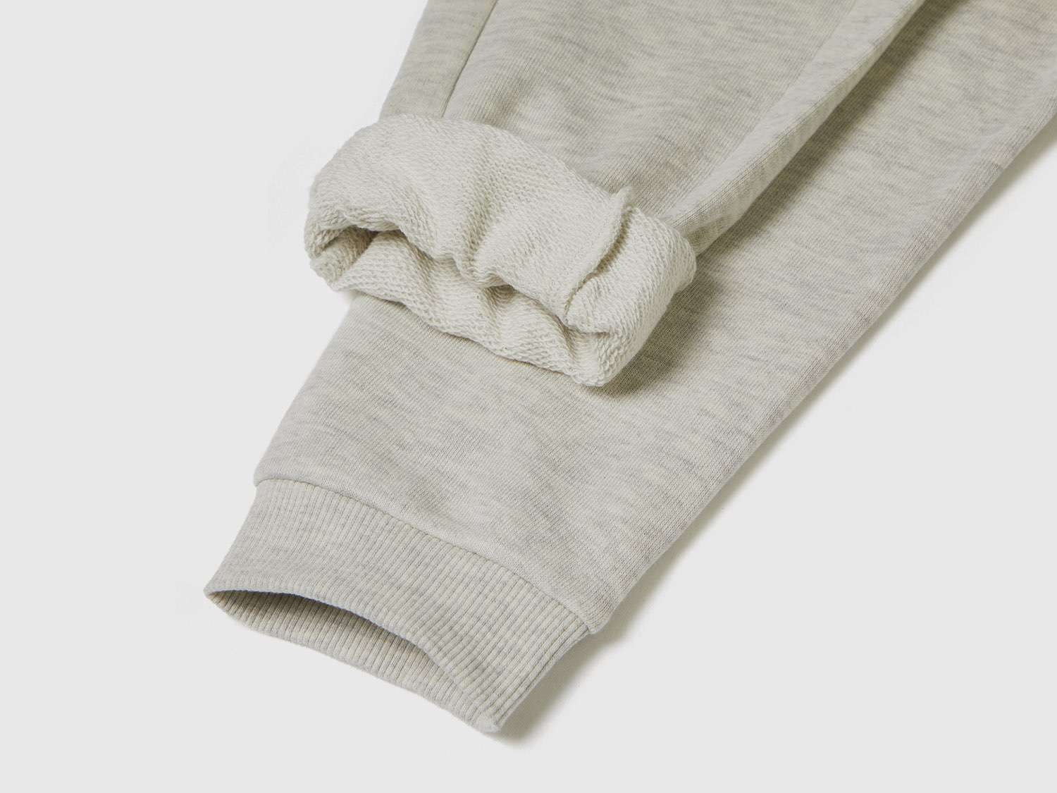 Benetton Erkek Çocuk Gri Melanj Slogan İşlemeli Eşofman Altı