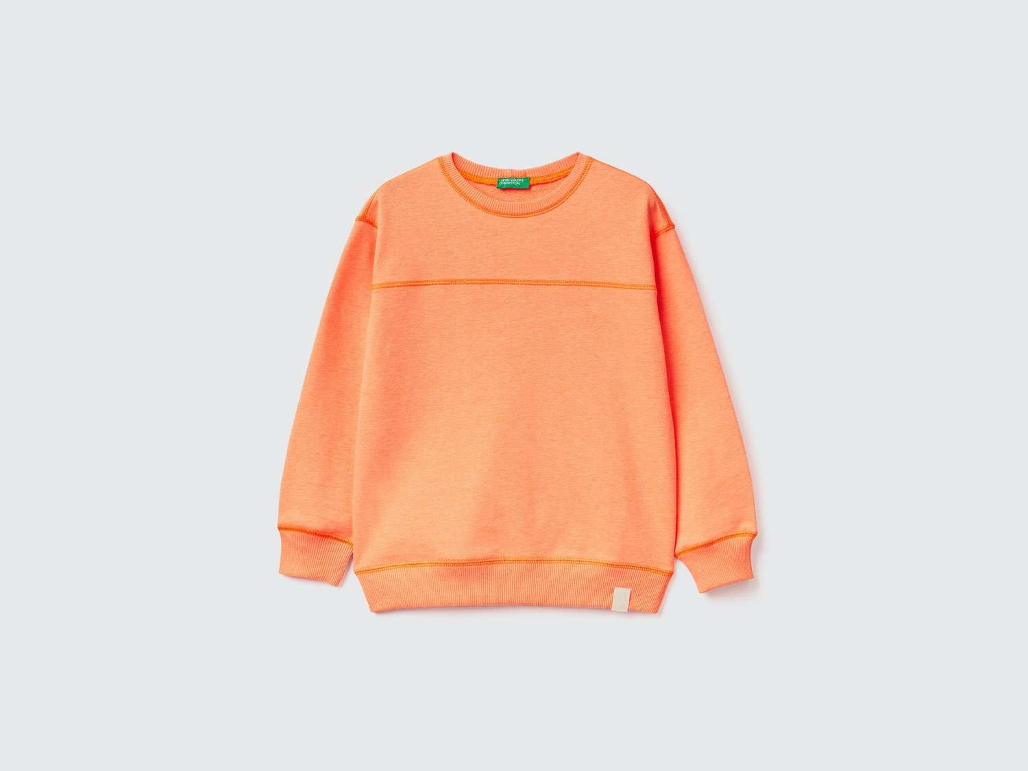 Benetton Erkek Çocuk Kırmızı Mix Etiket Logolu Organik Koton Sweatshirt