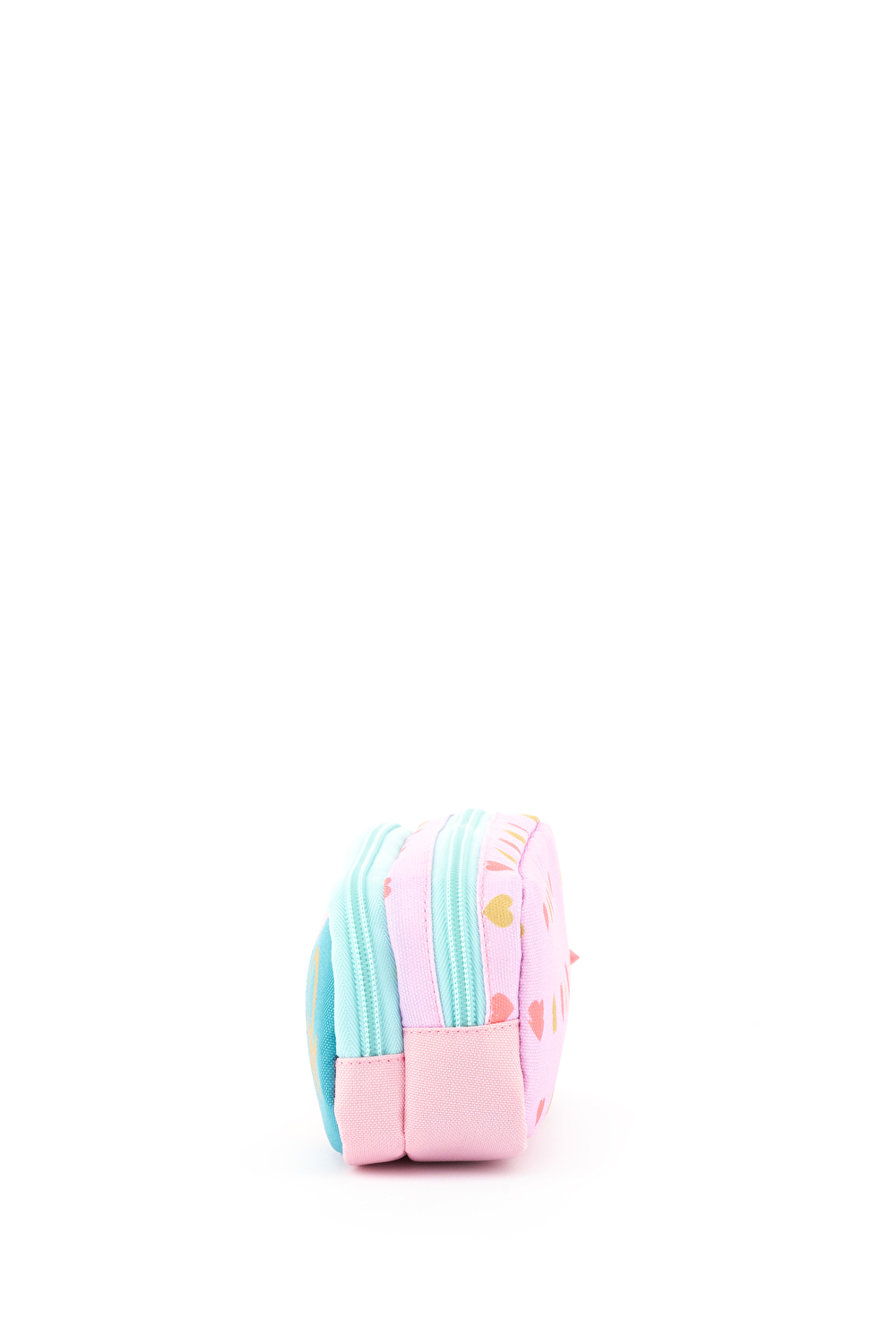 Benetton Kız Çocuk Pembe Kalp Desenli Benetton Yazılı Çift Bölme Kalem Kutusu