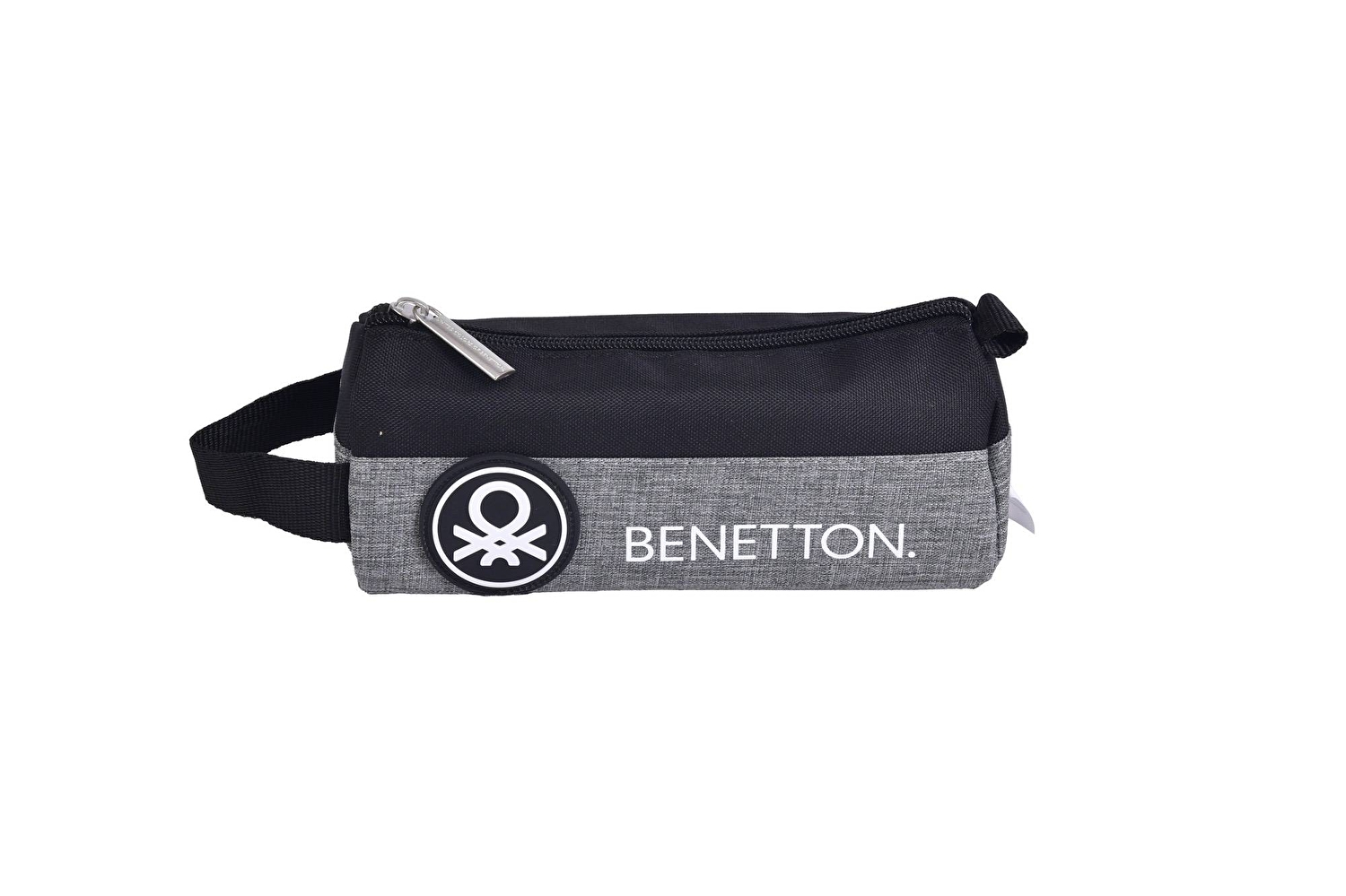 Erkek Çocuk Siyah Benetton Yazılı ve Logolu Oval Kalem Kutusu